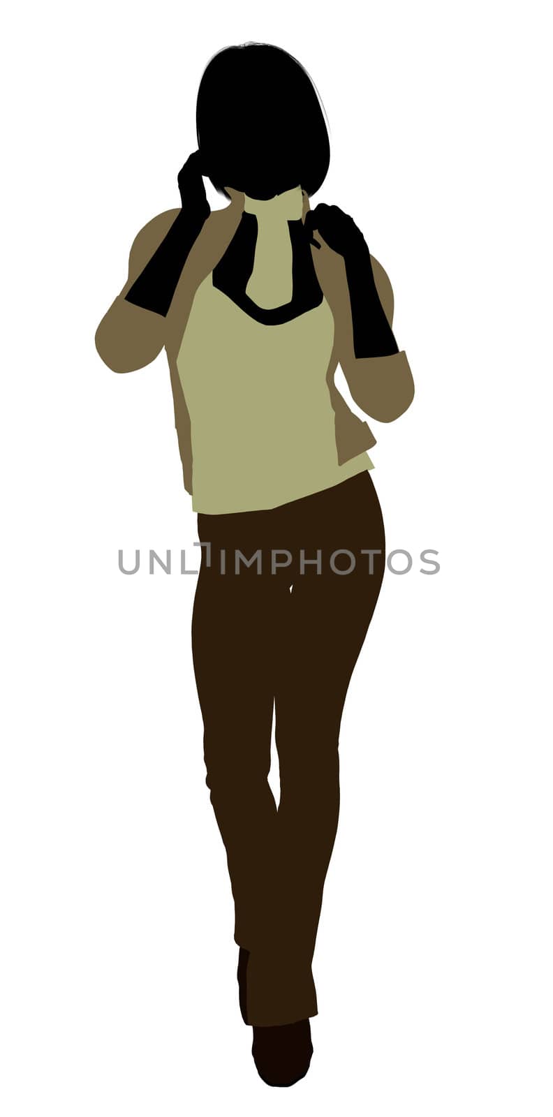 Female business executive silhouette on a white background