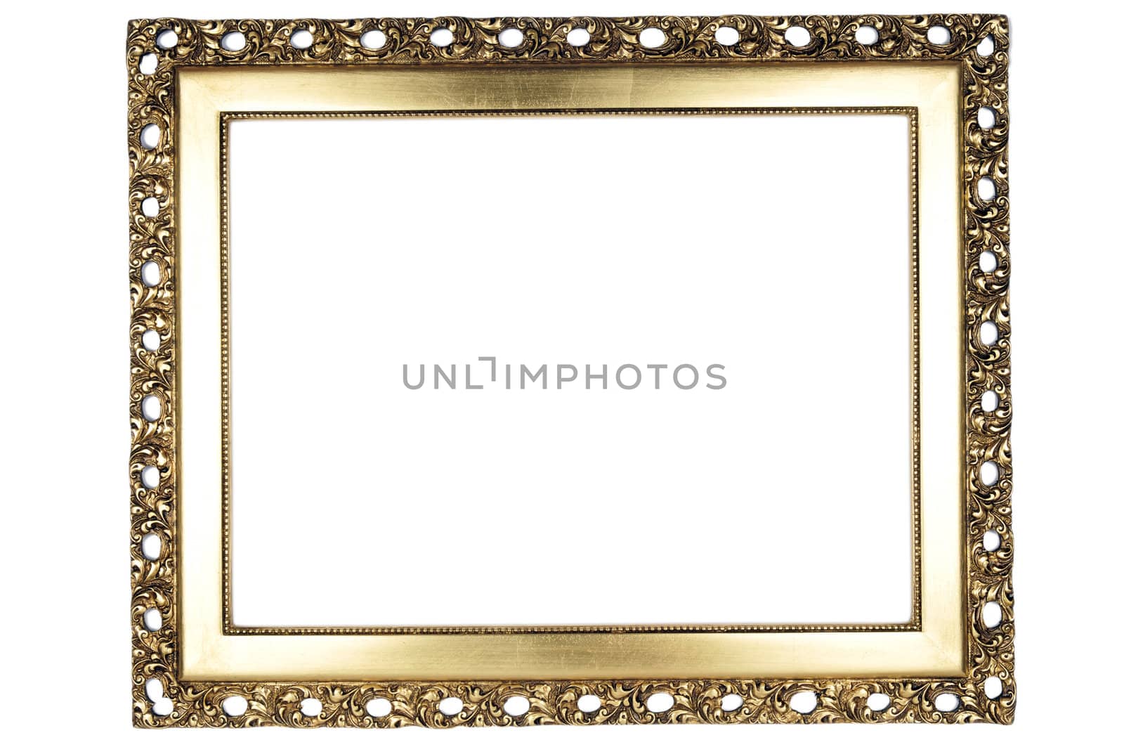 Gold square antique picture frame cutout art craft
