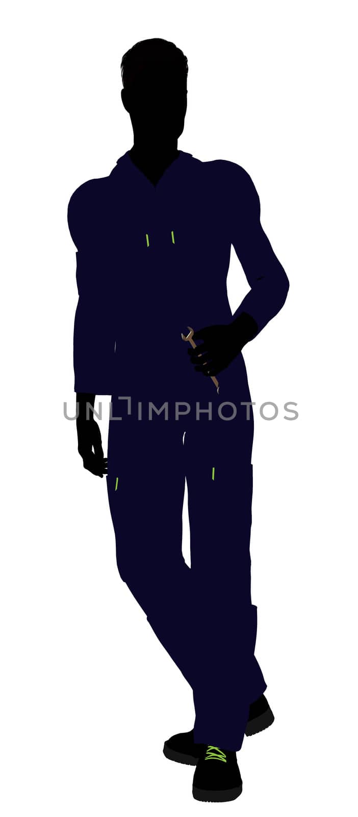 Mechanic illustration silhouette on a white background