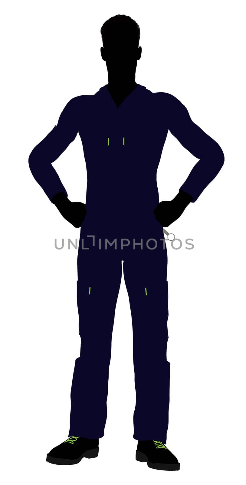 Mechanic illustration silhouette on a white background