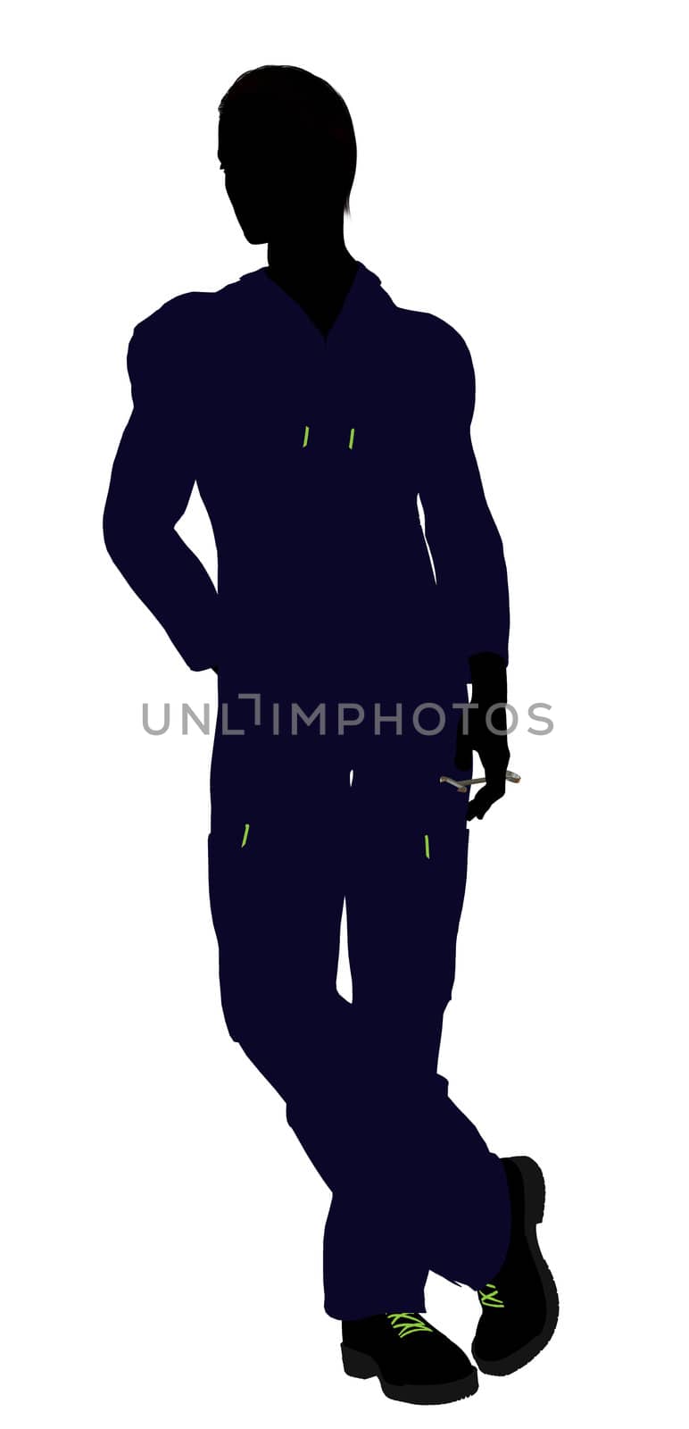 Mechanic illustration silhouette on a white background