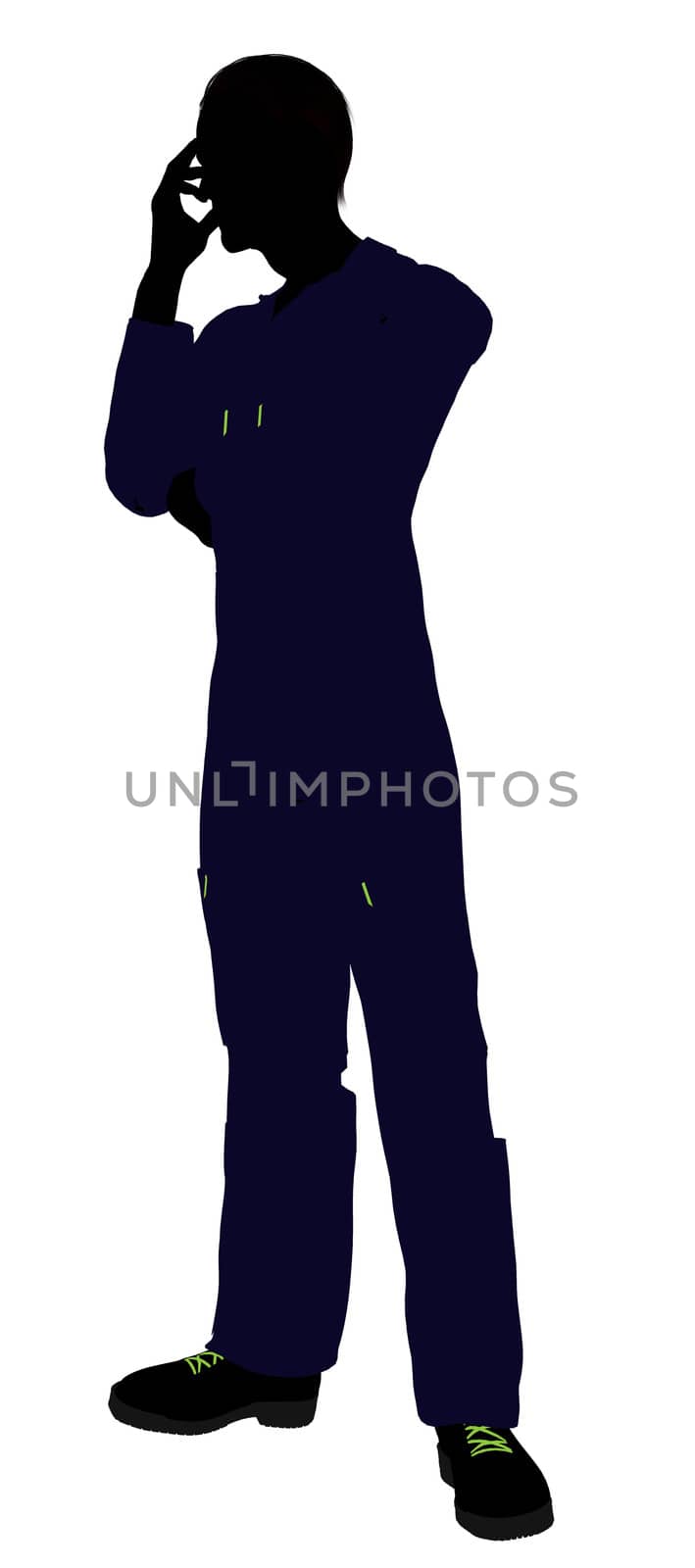 Mechanic illustration silhouette on a white background