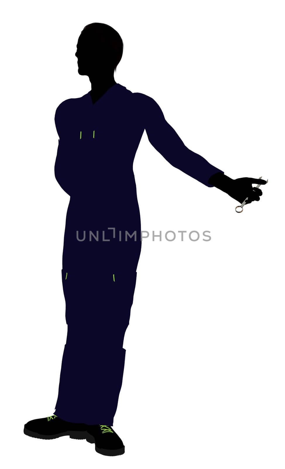 Mechanic illustration silhouette on a white background