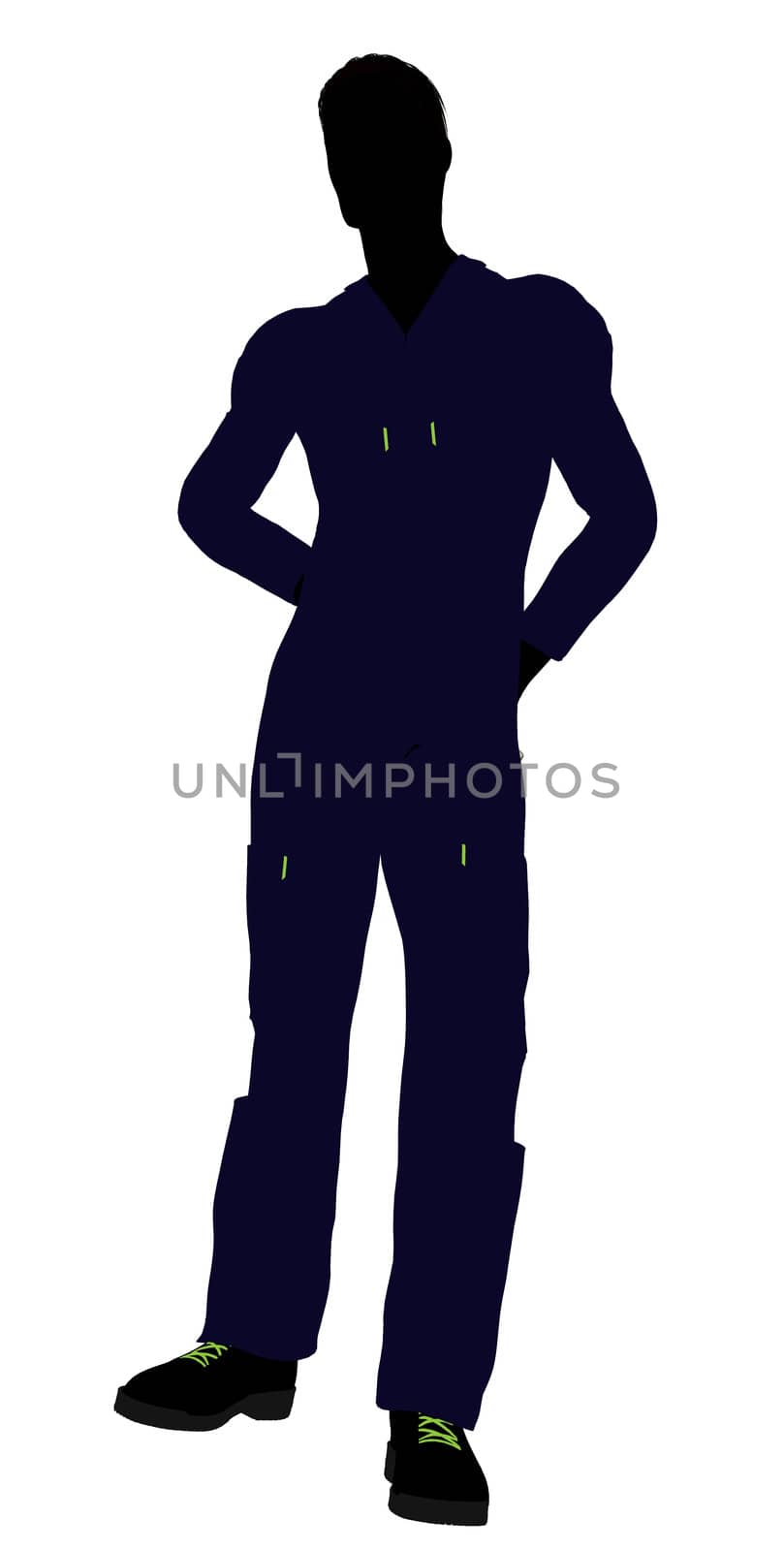 Mechanic illustration silhouette on a white background