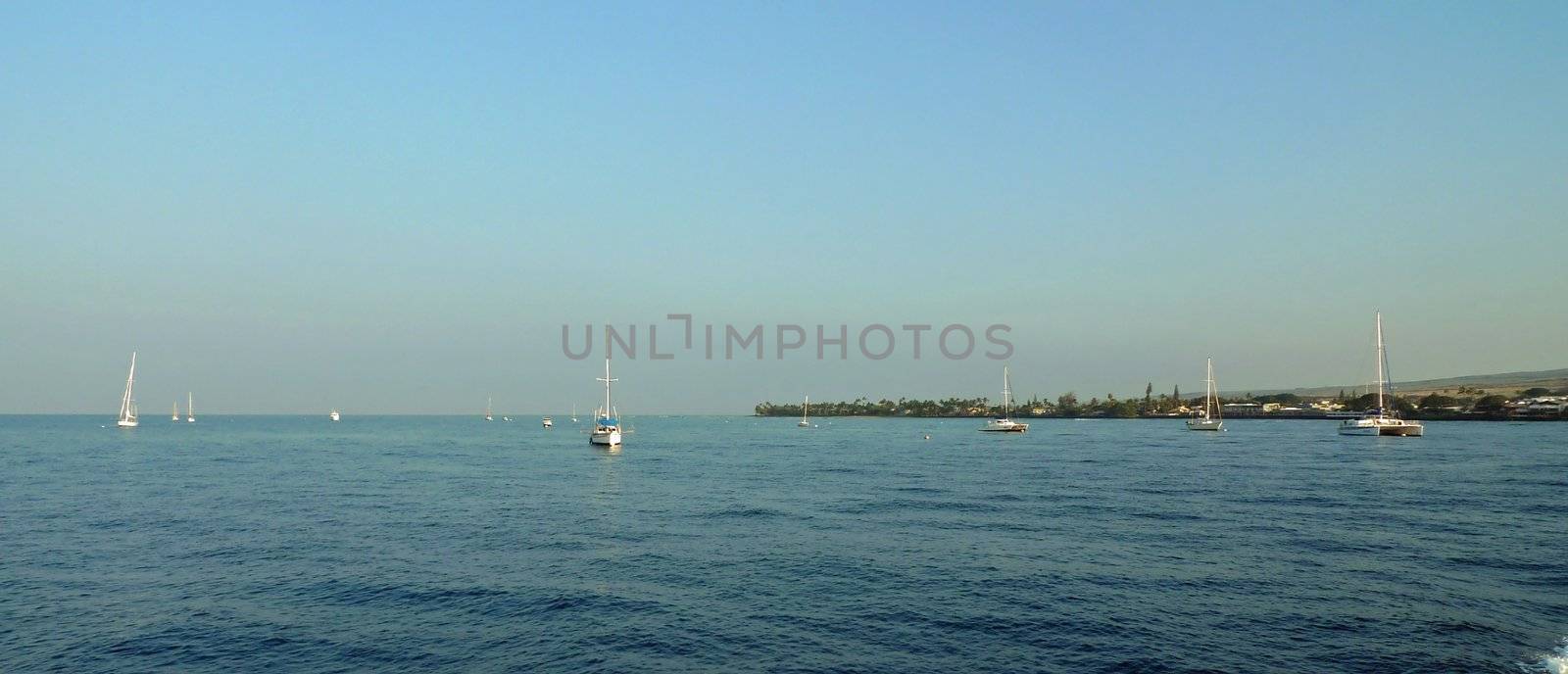 Boats on crystal blue waters on a nice day