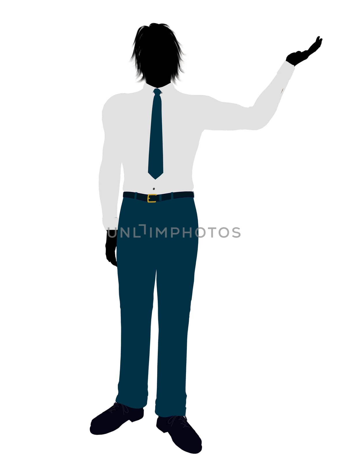 Business man silhouette illustration on a white background
