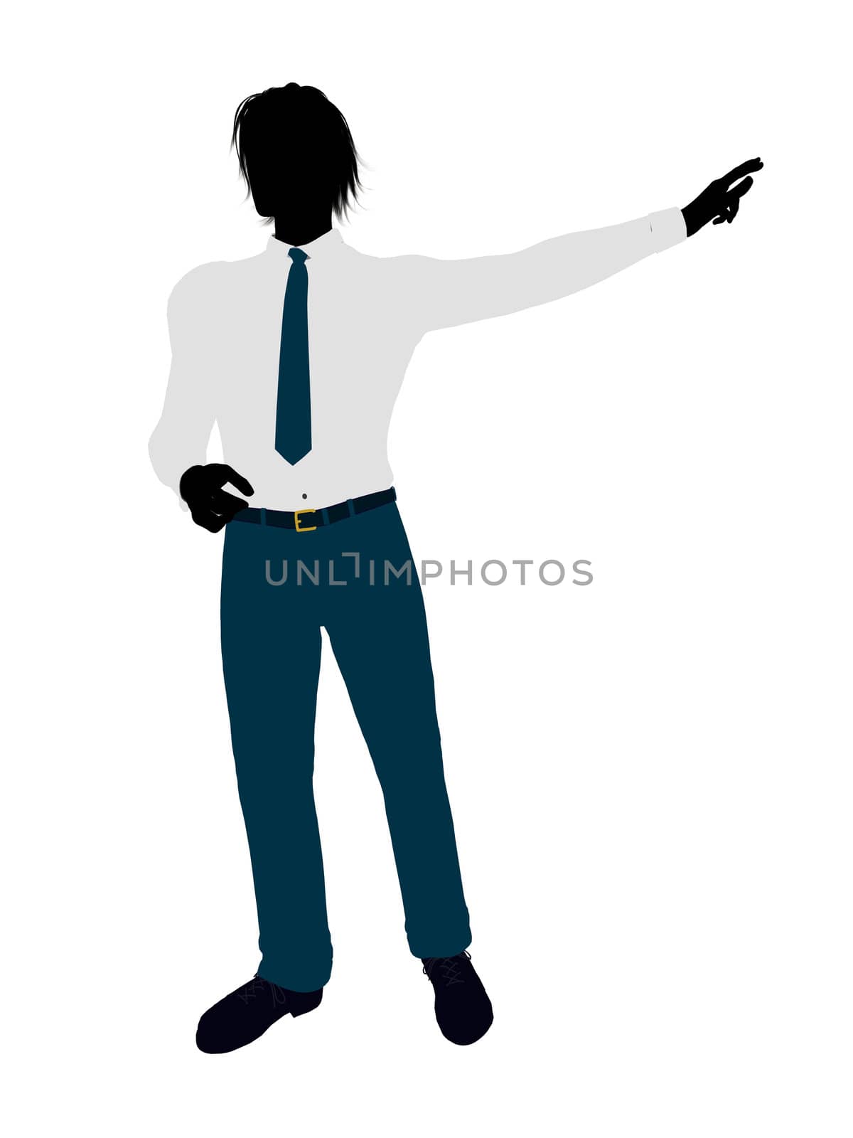 Business man silhouette illustration on a white background