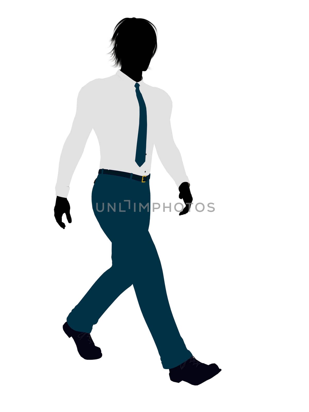 Business man silhouette illustration on a white background