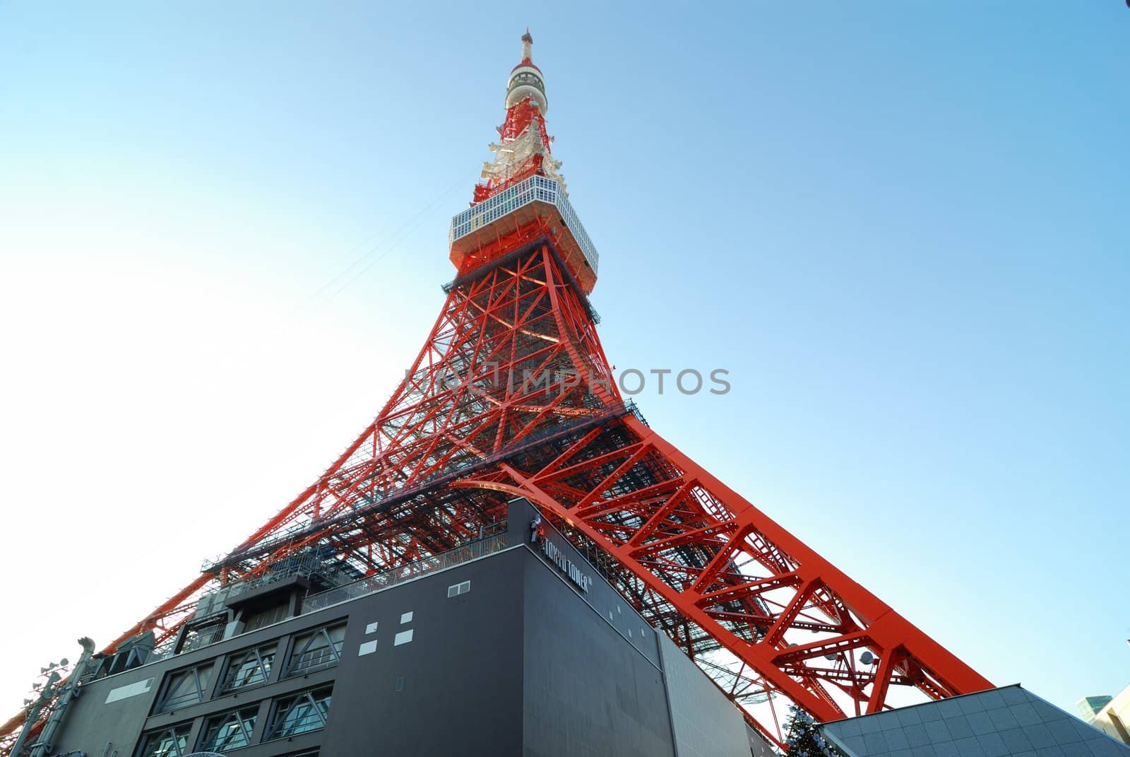 Tokyo TV tower at bright sunny day
