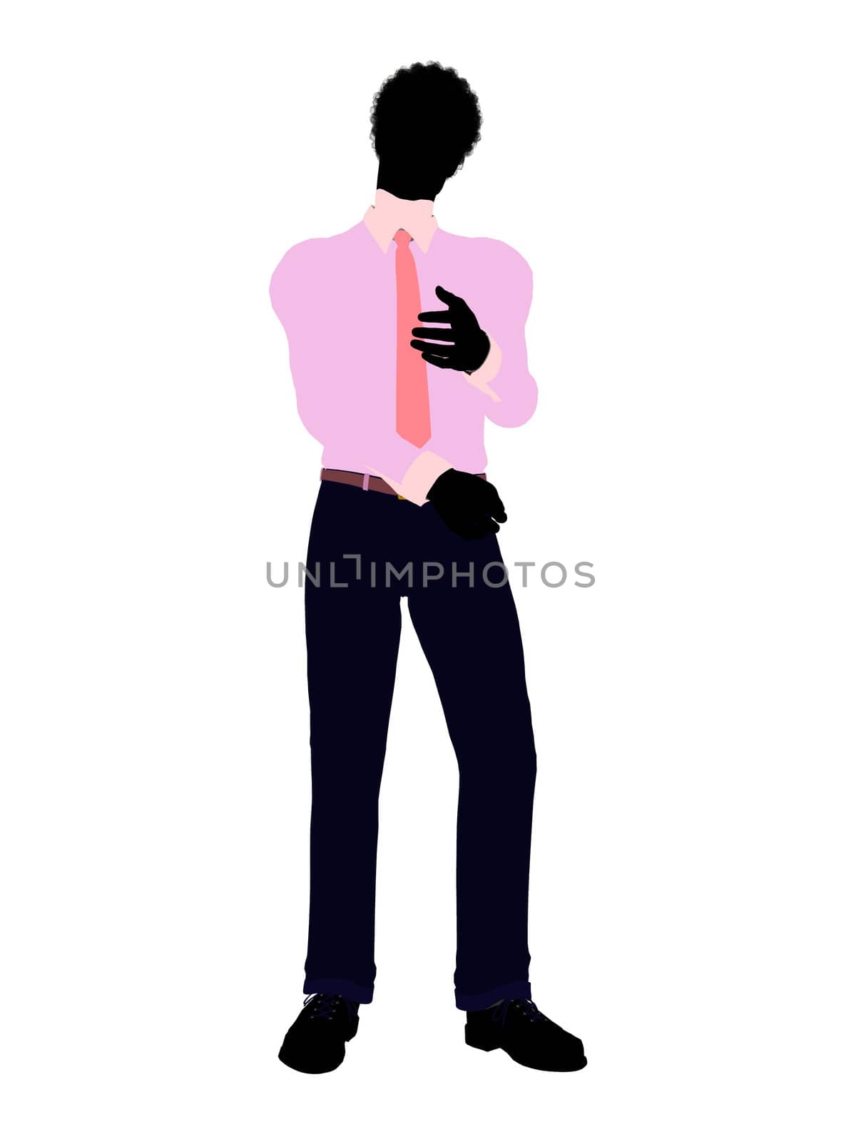 African american business man silhouette illustration on a white background