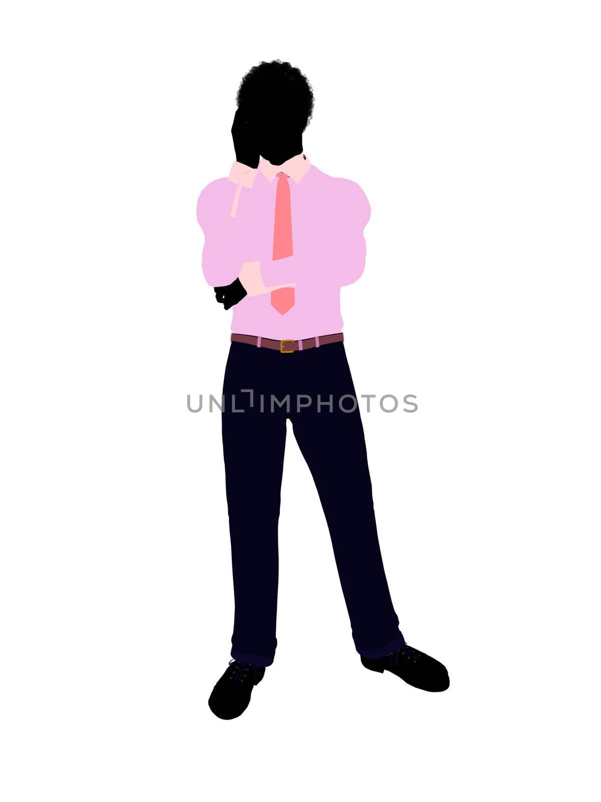 African american business man silhouette illustration on a white background