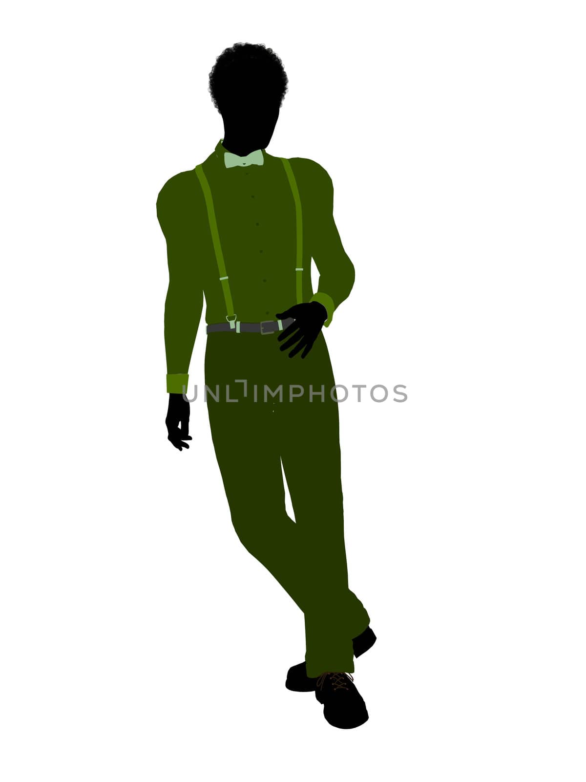 African american business man silhouette illustration on a white background
