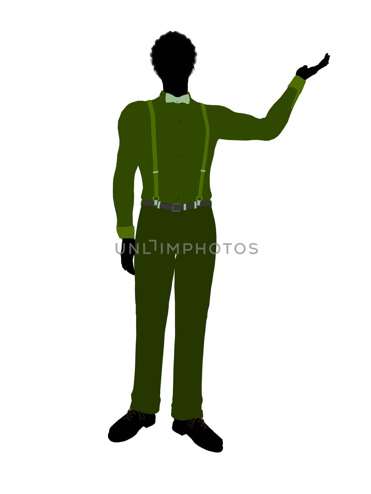 African american business man silhouette illustration on a white background