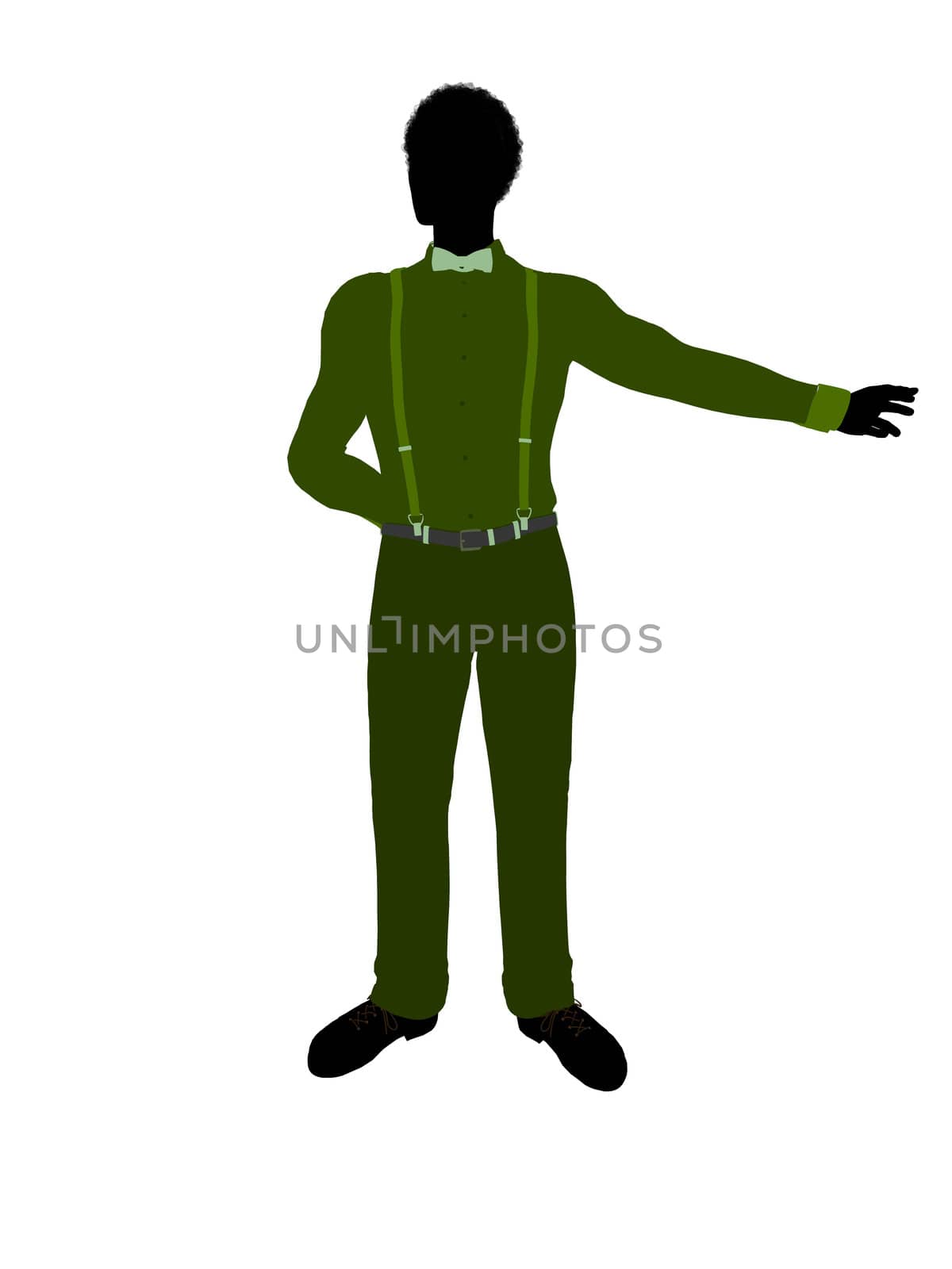 African american business man silhouette illustration on a white background