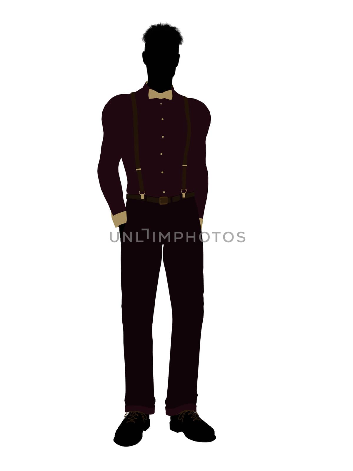 Business man silhouette illustration on a white background