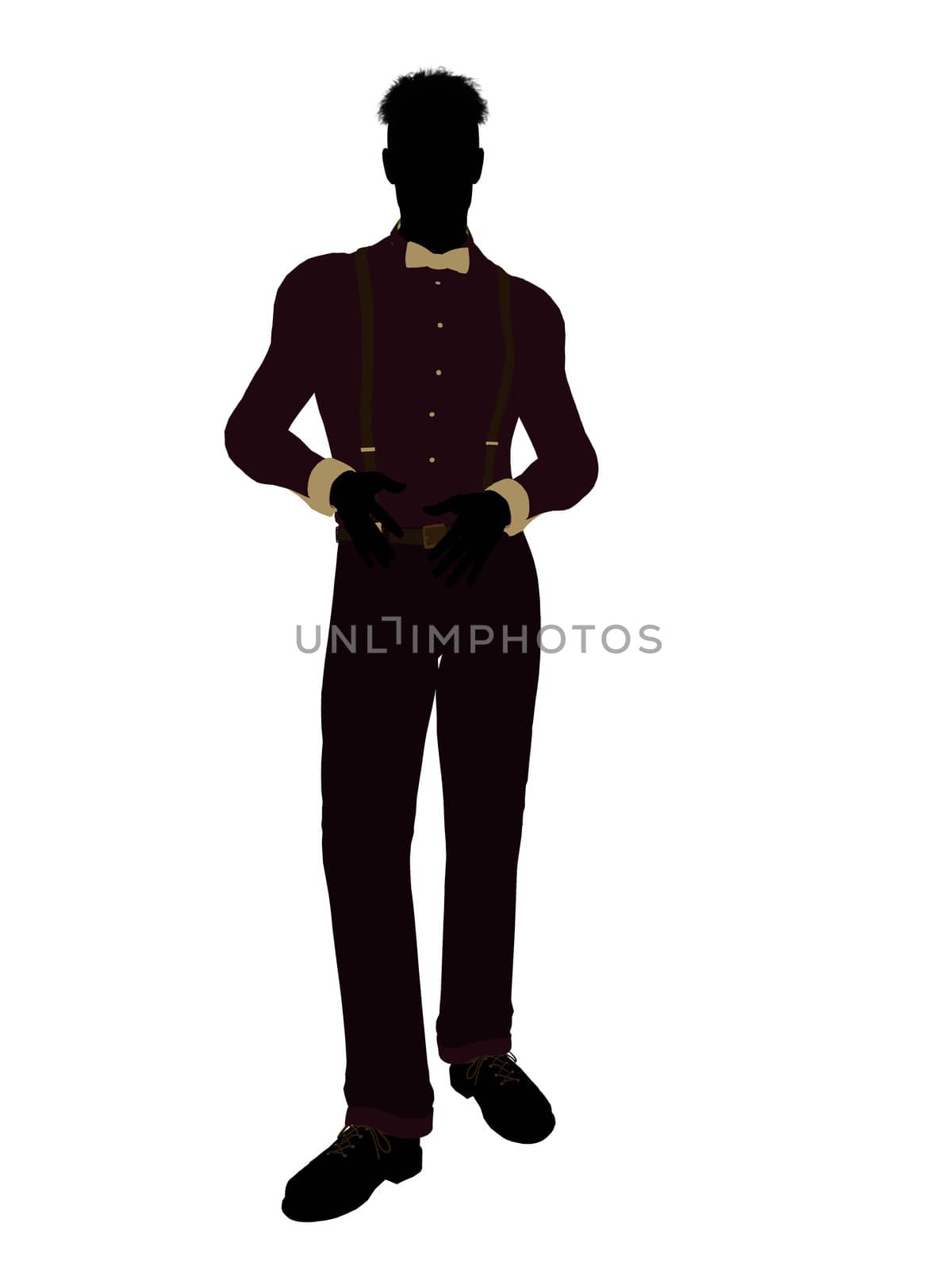 Business man silhouette illustration on a white background