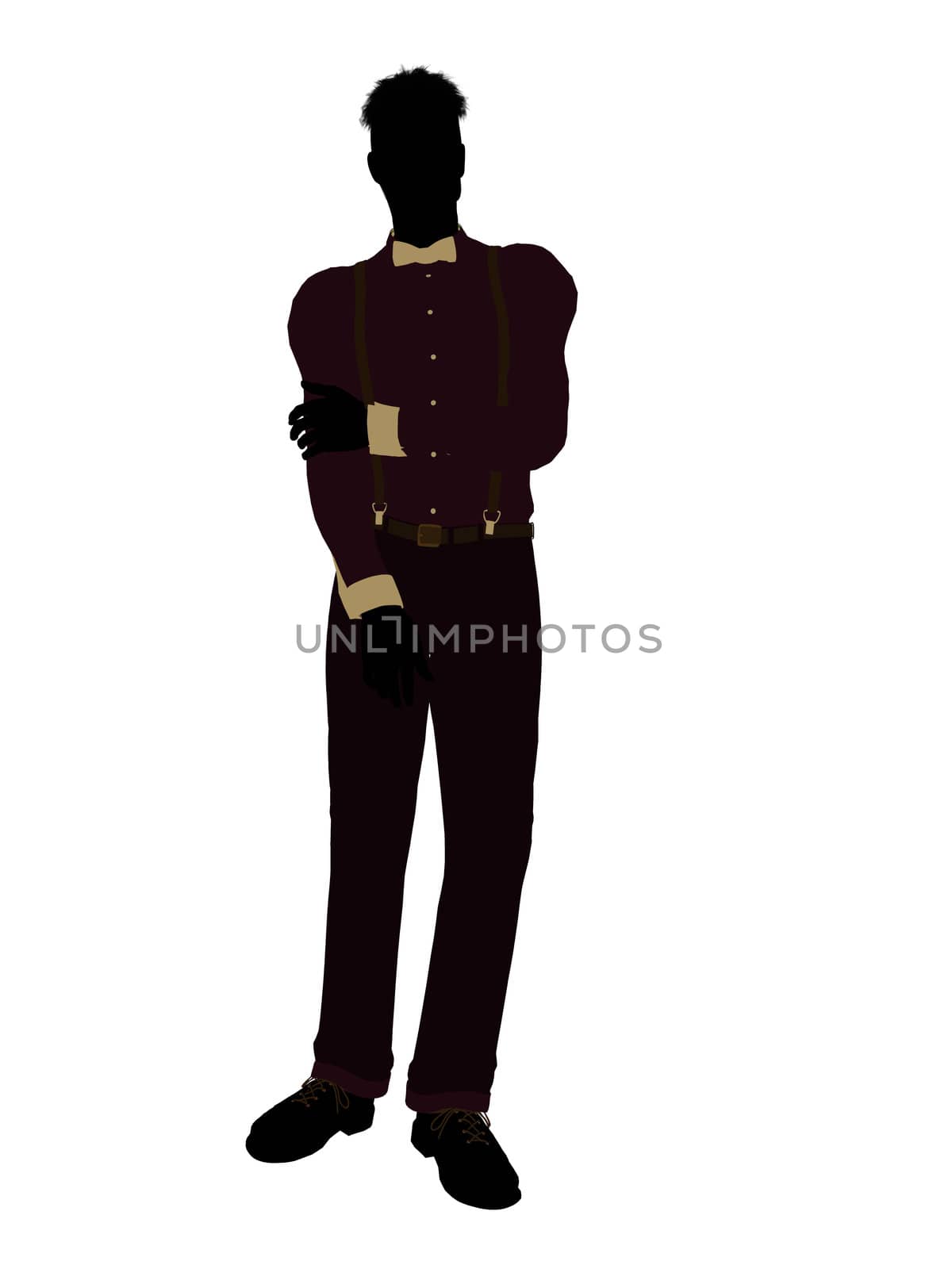 Business man silhouette illustration on a white background