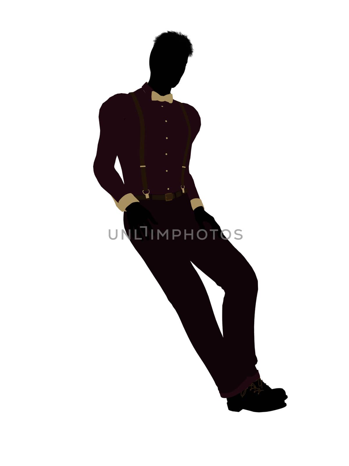 Business man silhouette illustration on a white background