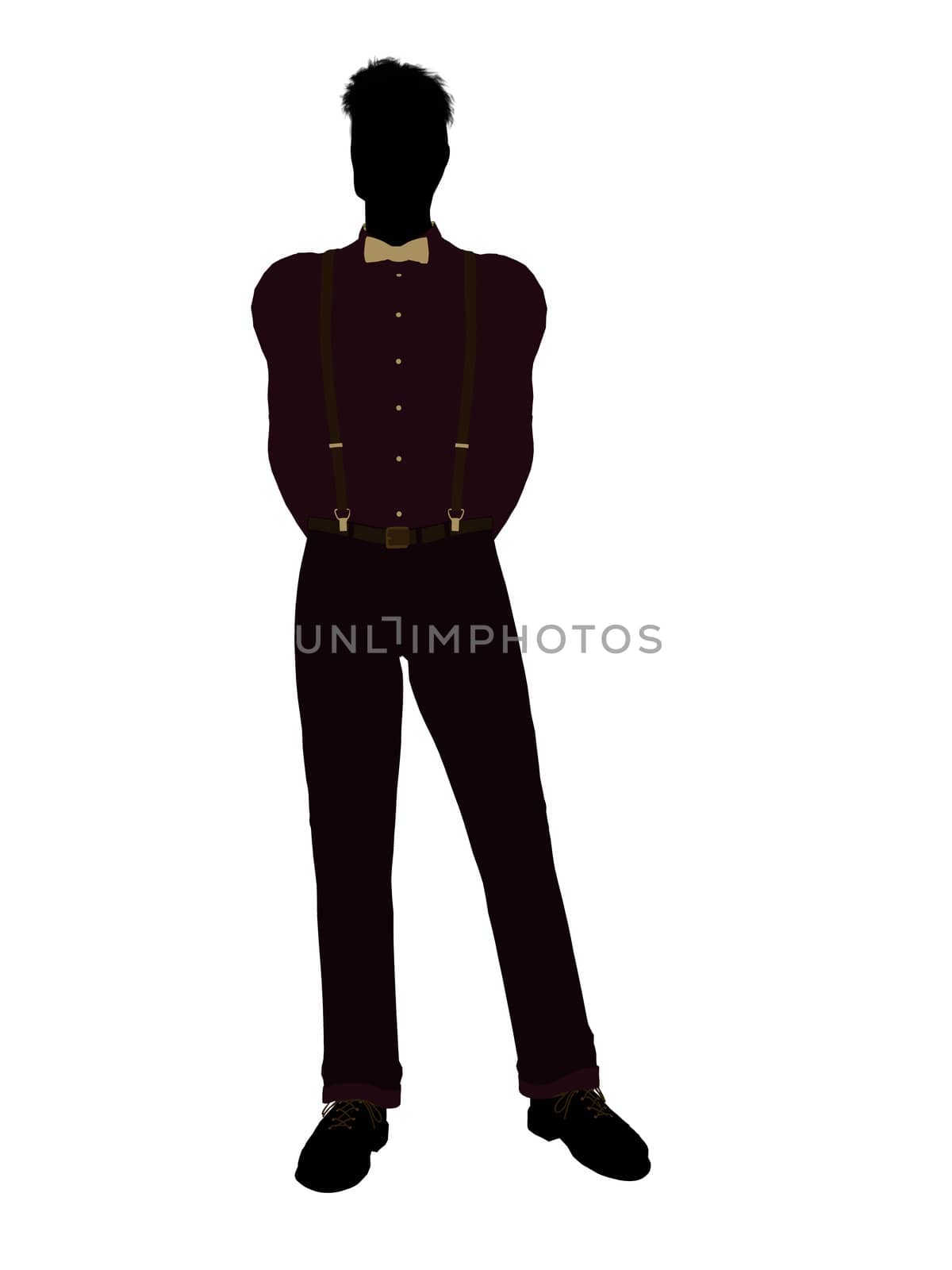 Business man silhouette illustration on a white background