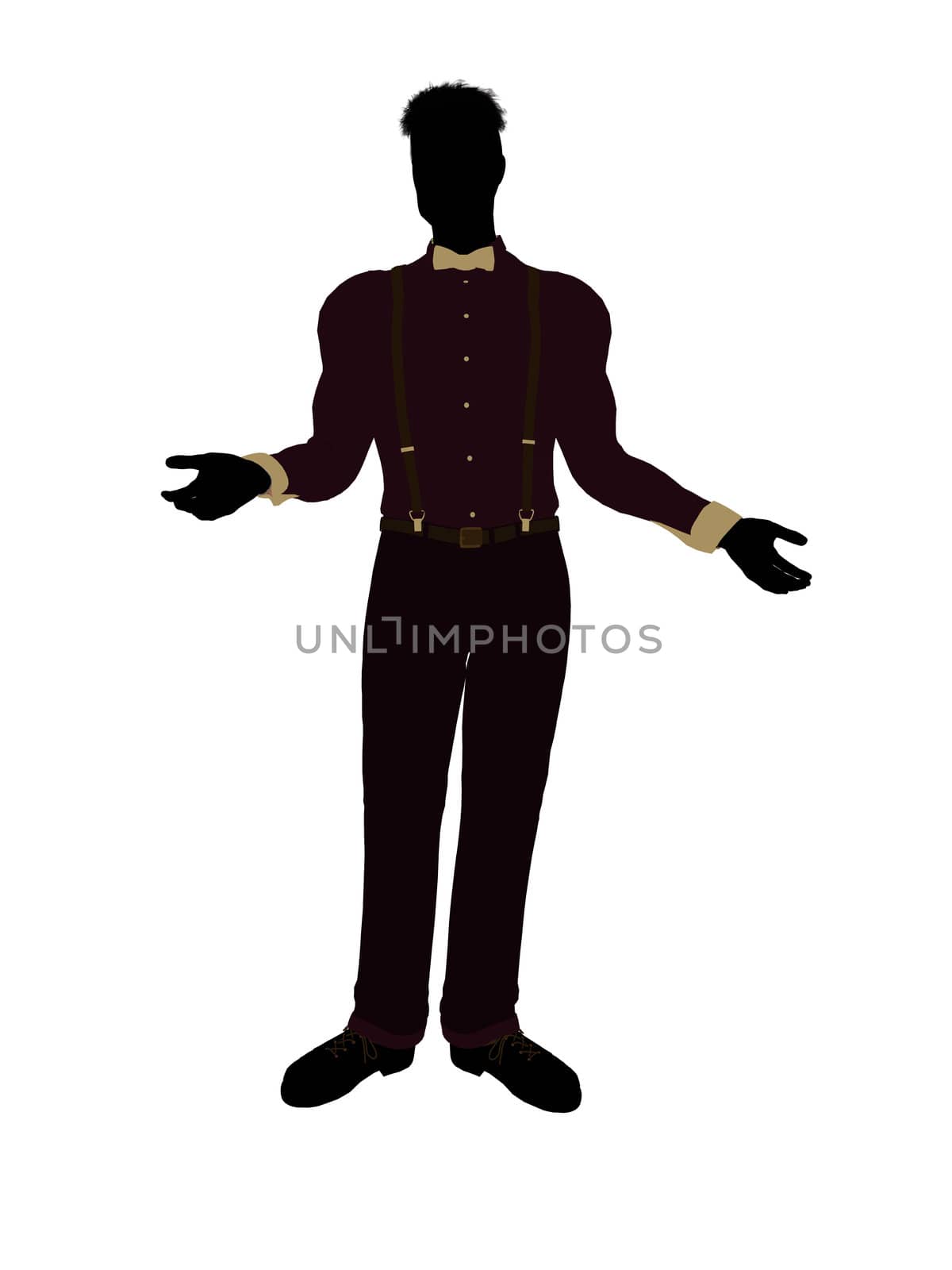 Business man silhouette illustration on a white background