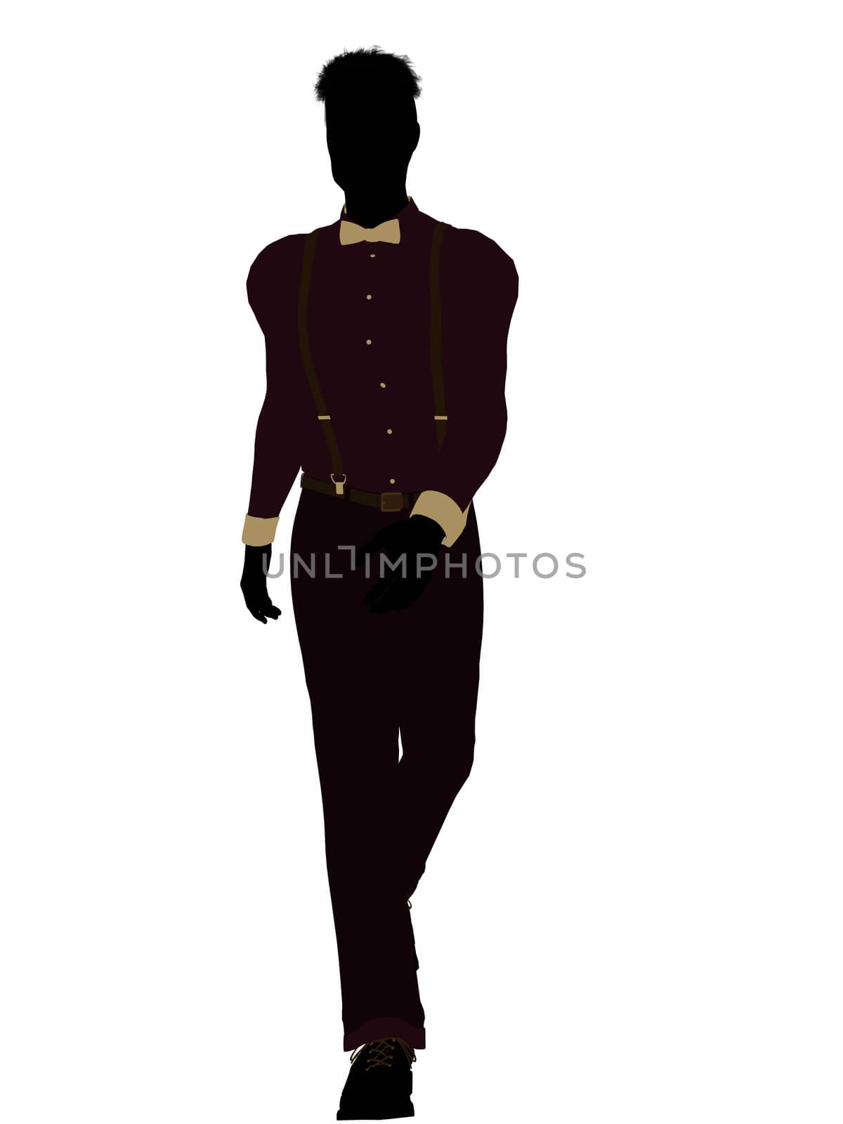 Business man silhouette illustration on a white background