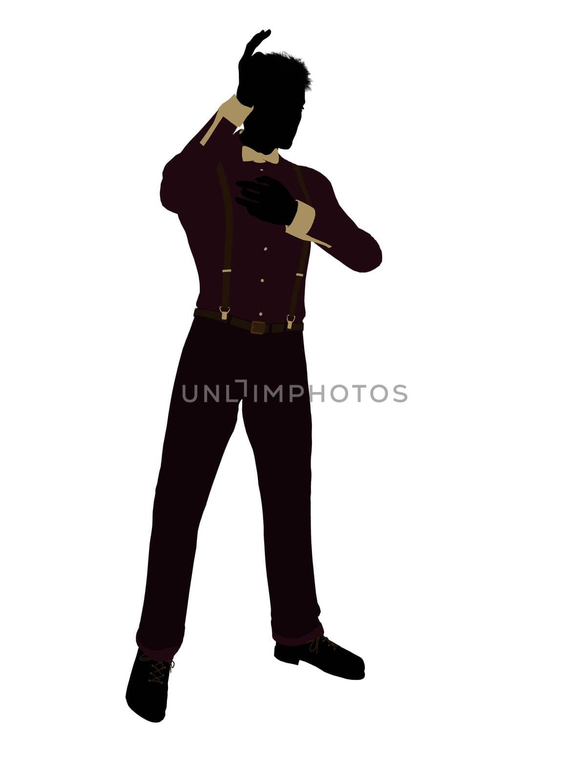 Business man silhouette illustration on a white background