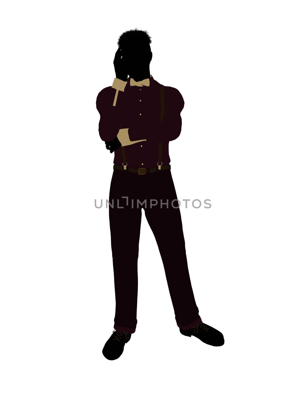 Business man silhouette illustration on a white background