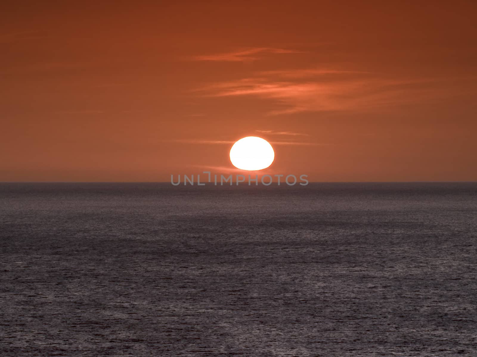 The beautiful twilight colours during a winter Mediterranean sunset