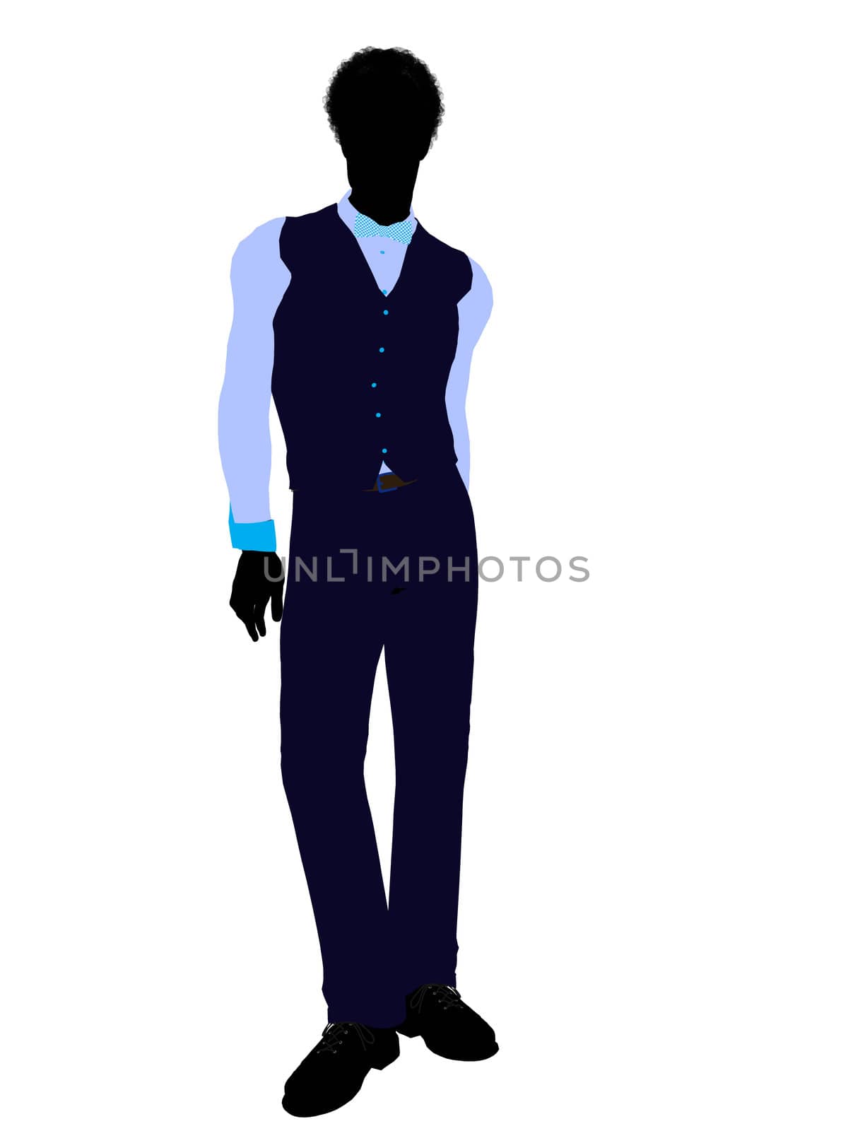 African american business man silhouette illustration on a white background