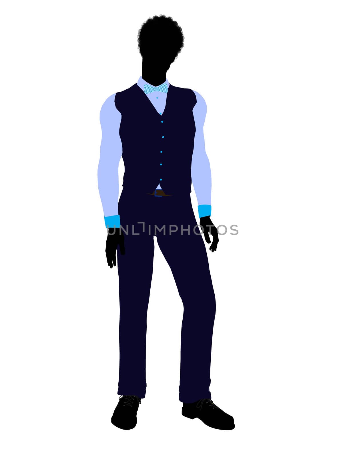 African american business man silhouette illustration on a white background