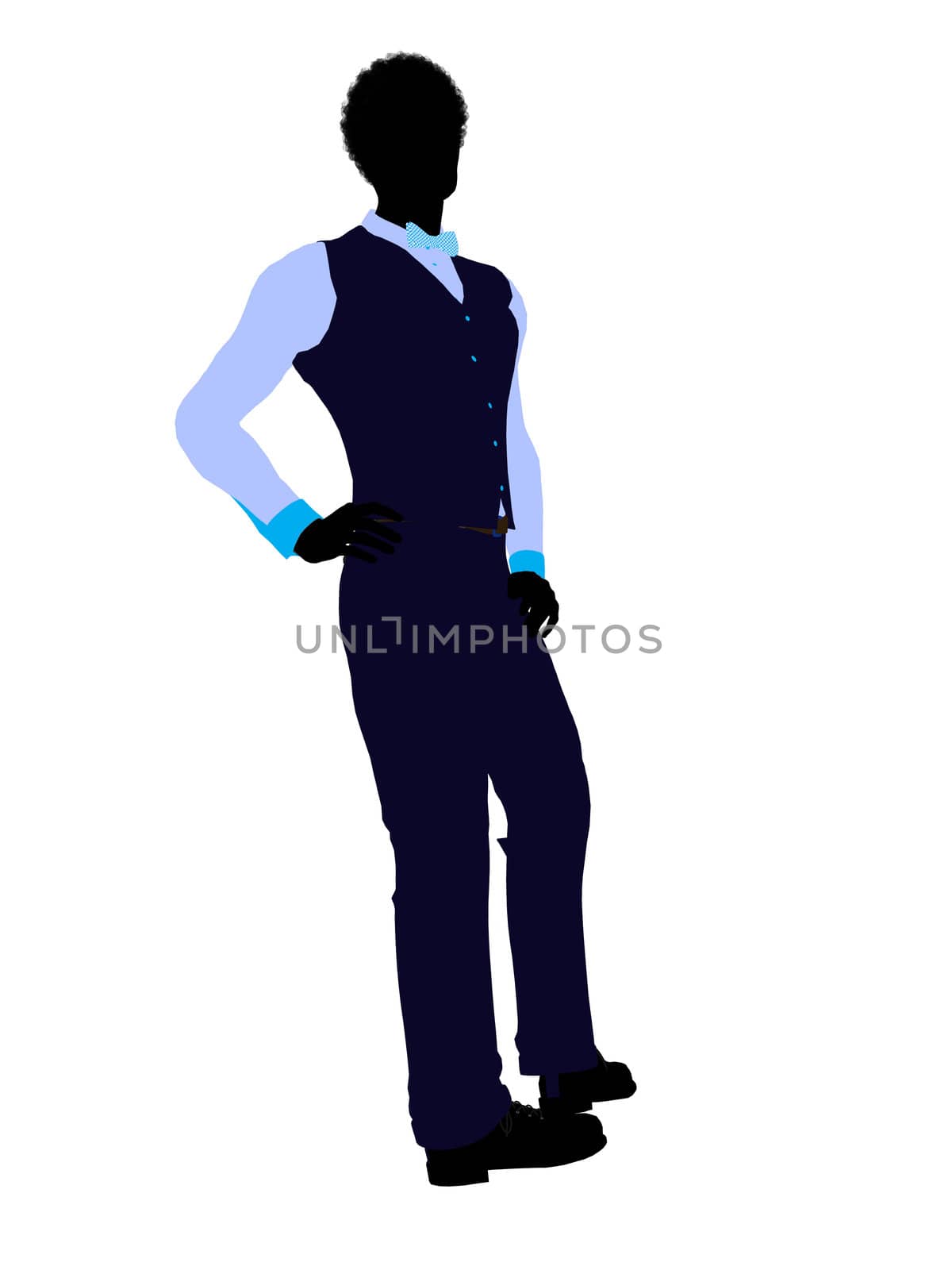 African american business man silhouette illustration on a white background