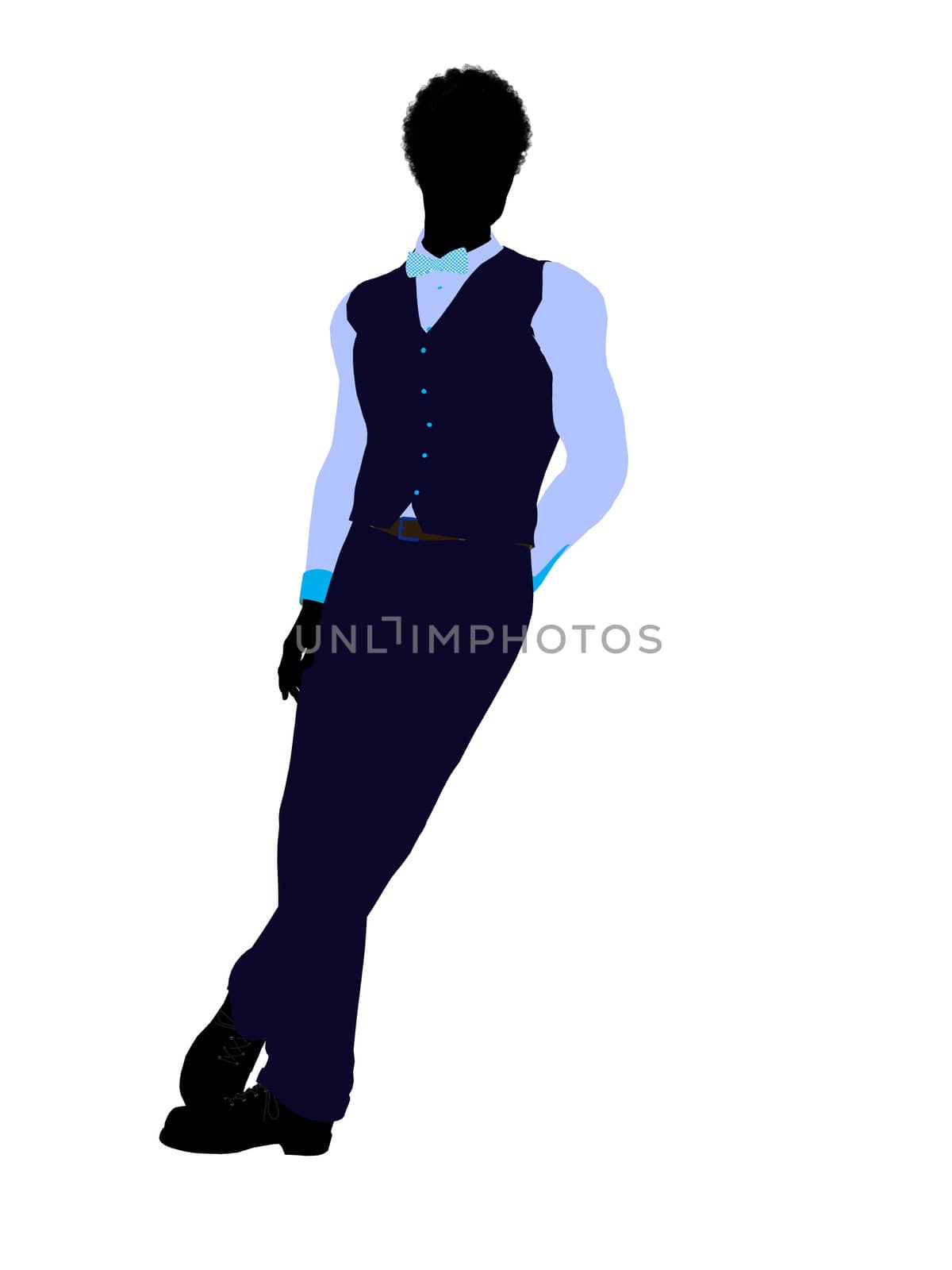 African american business man silhouette illustration on a white background