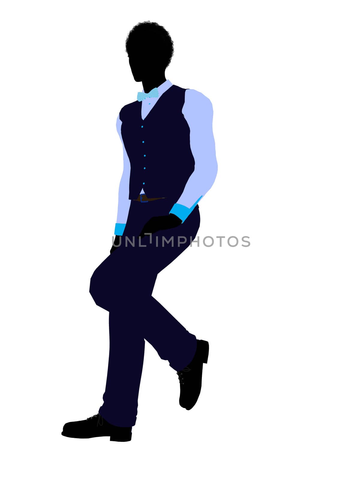African american business man silhouette illustration on a white background