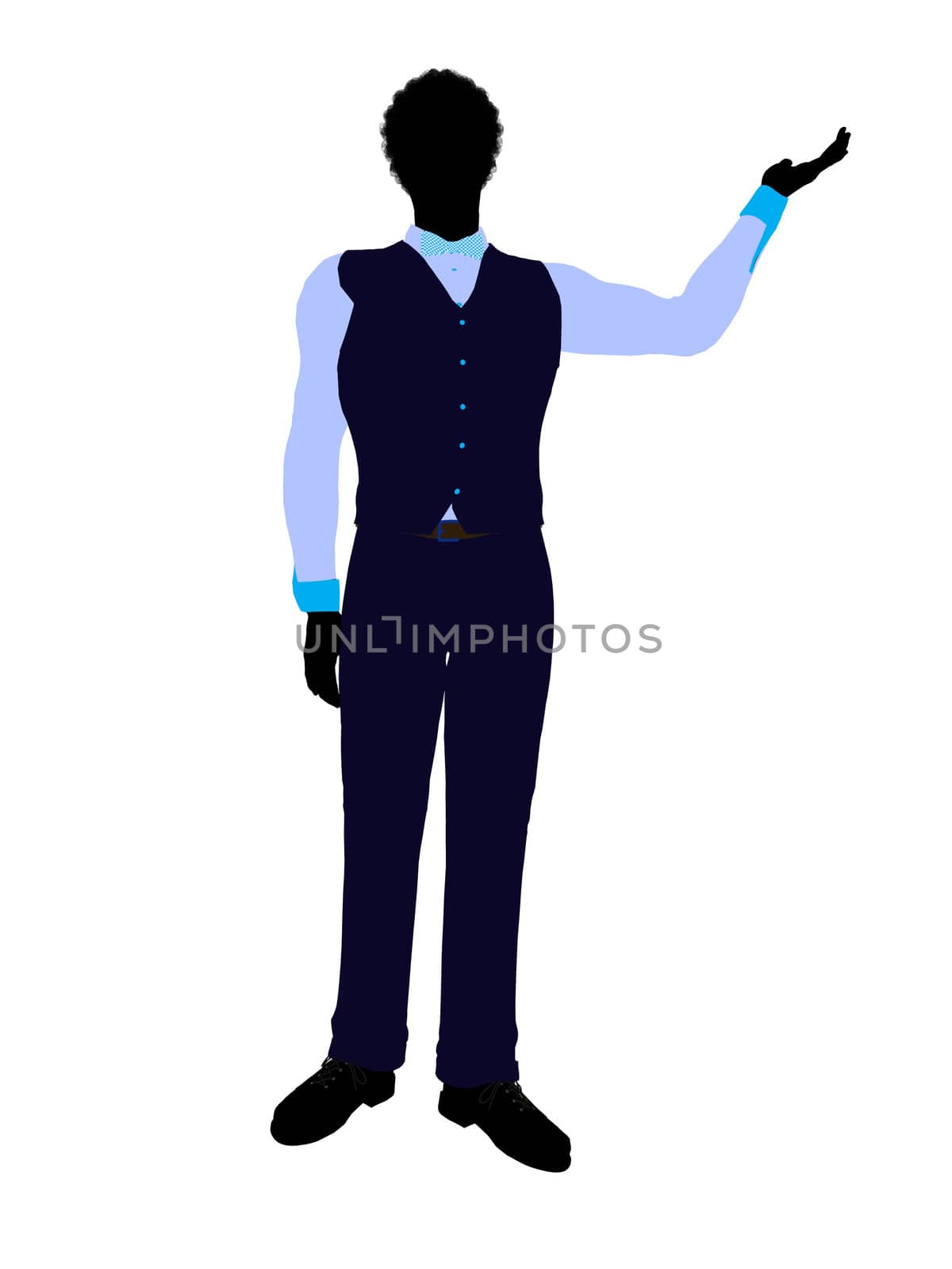 African american business man silhouette illustration on a white background