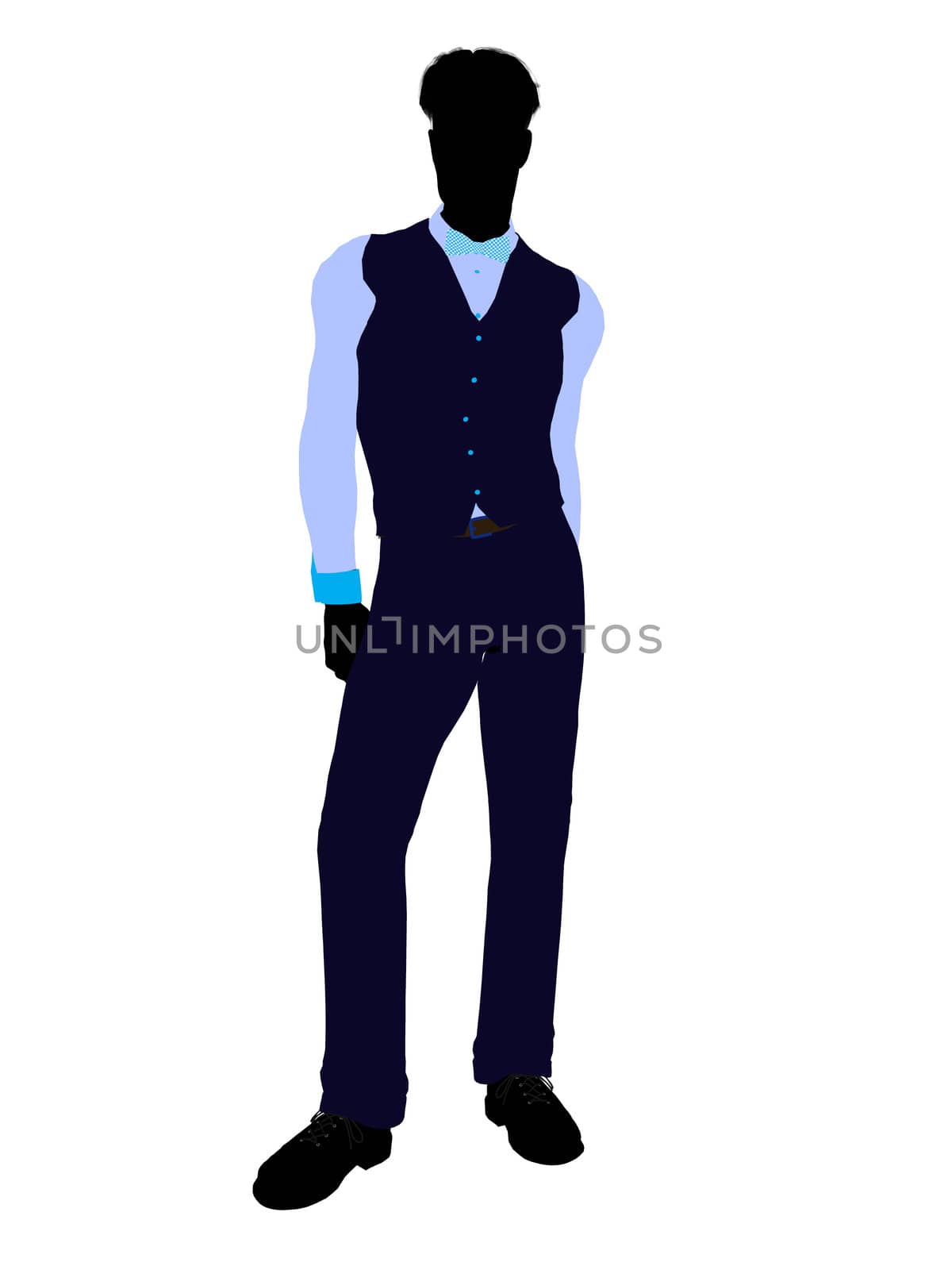 Business man silhouette illustration on a white background