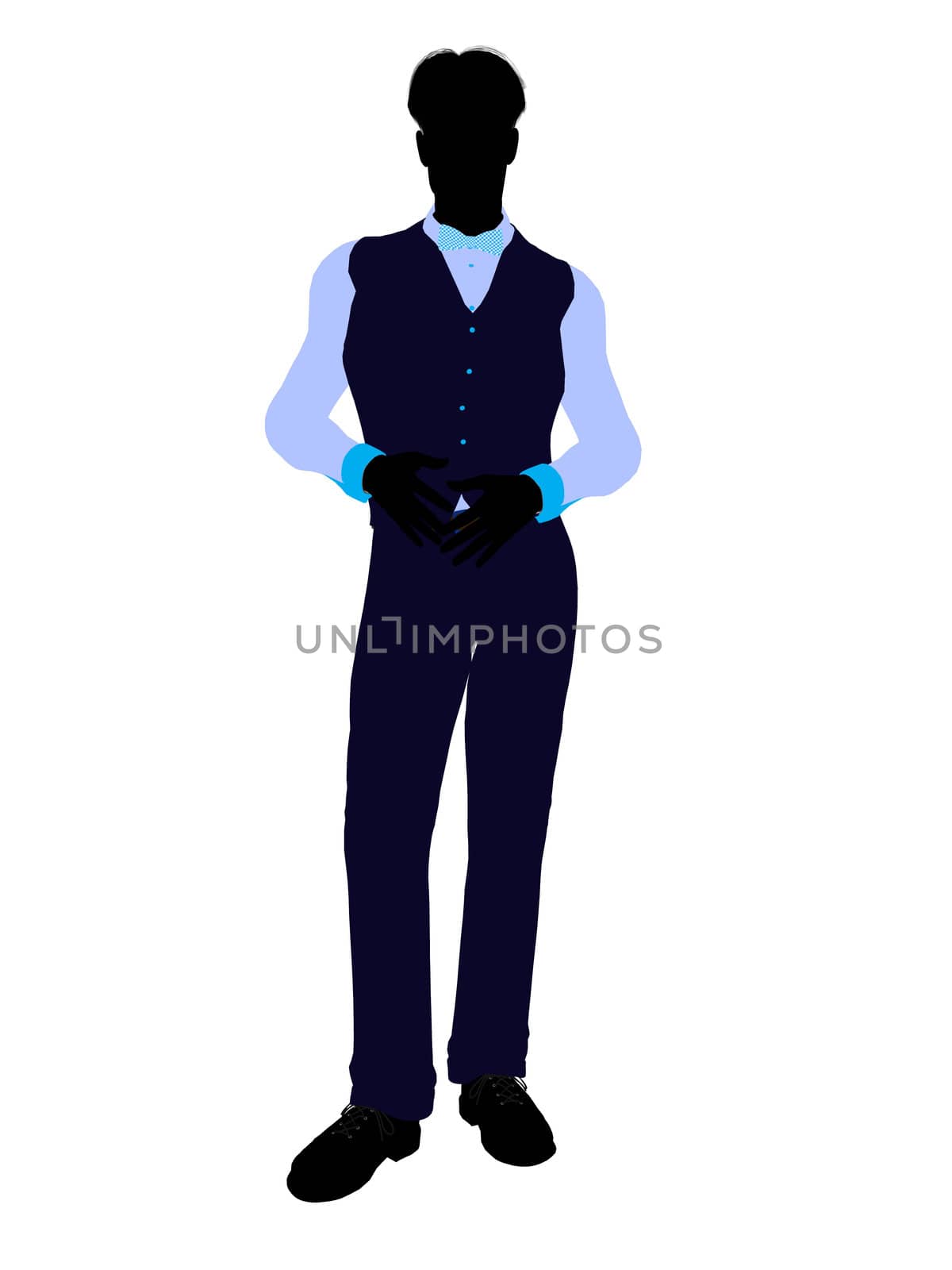 Business man silhouette illustration on a white background