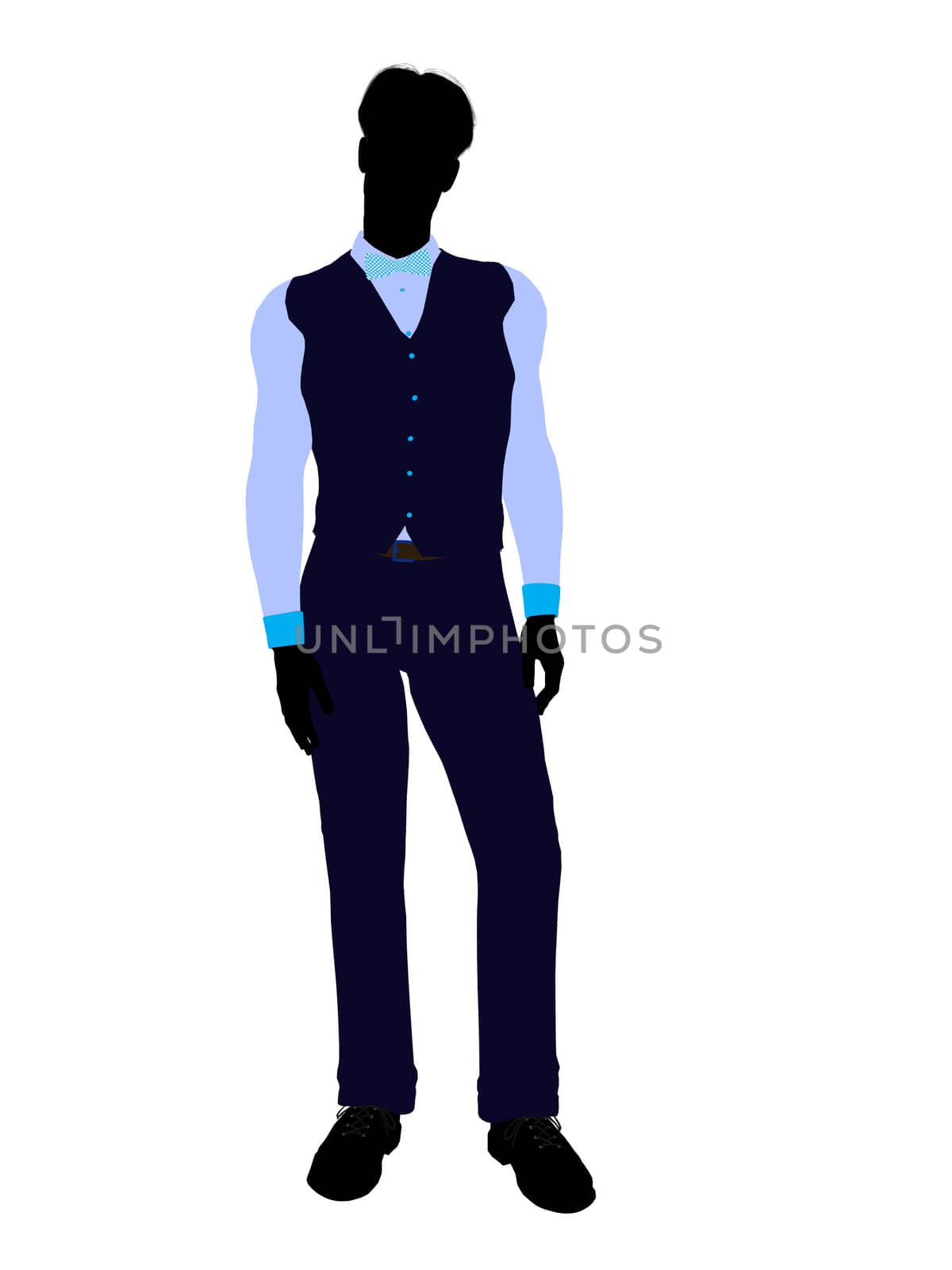 Business man silhouette illustration on a white background