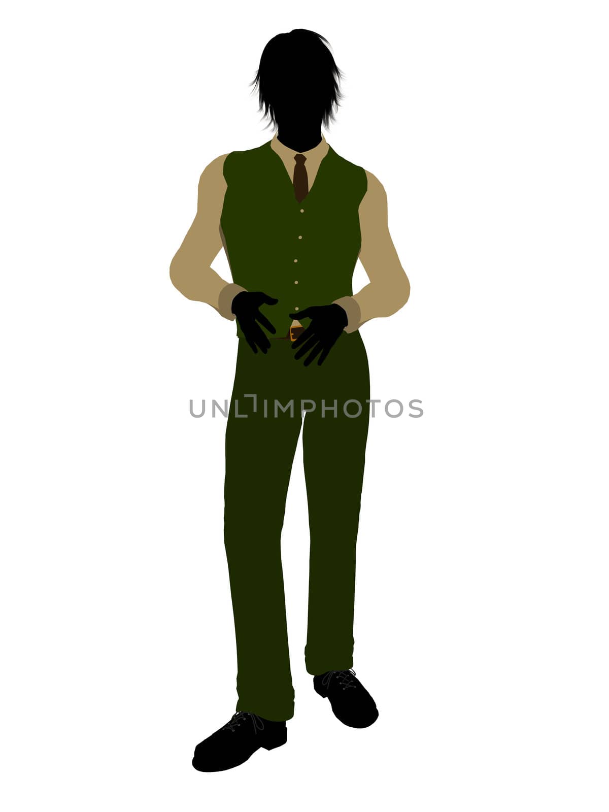 Business man silhouette illustration on a white background