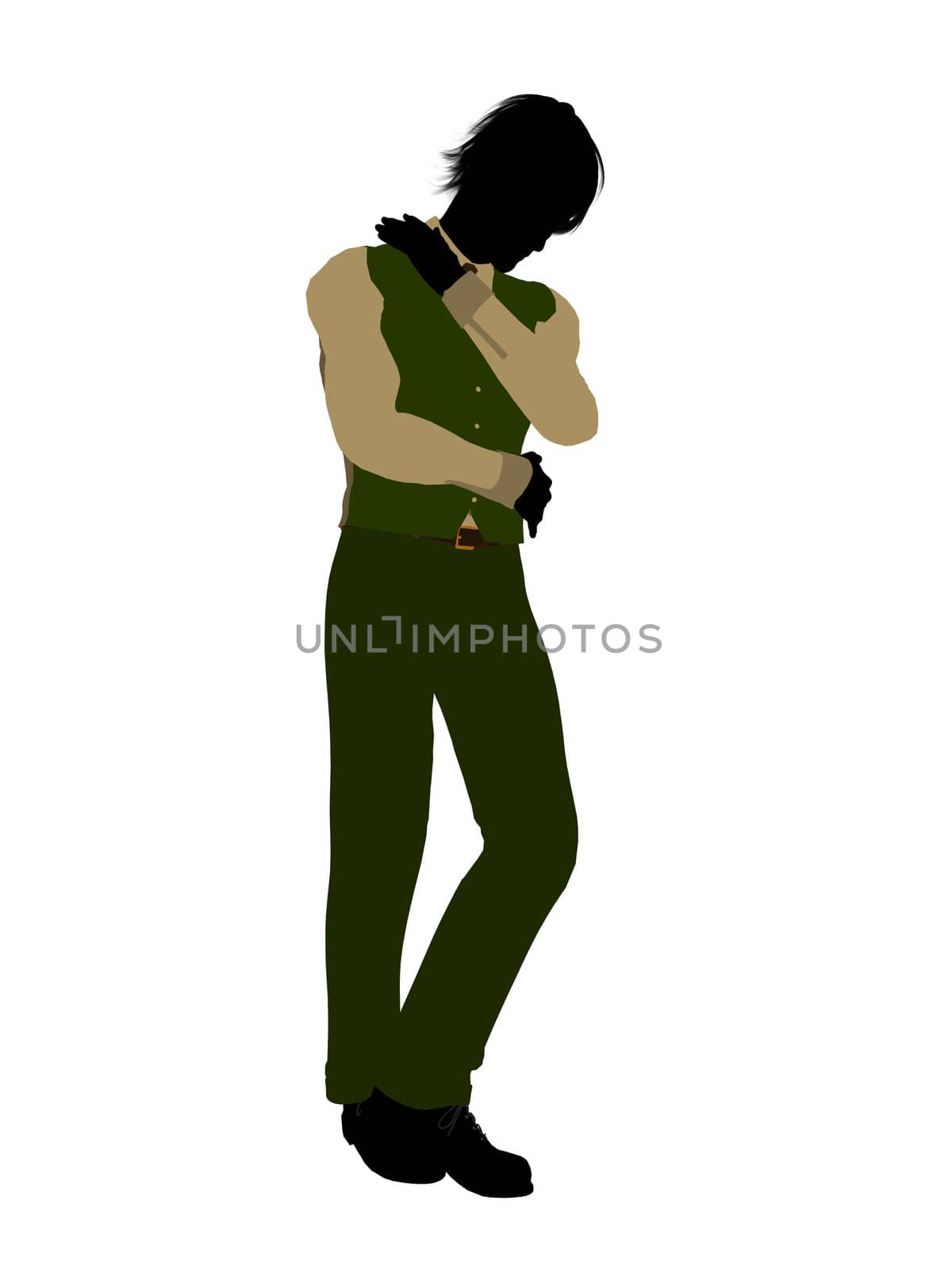 Business man silhouette illustration on a white background