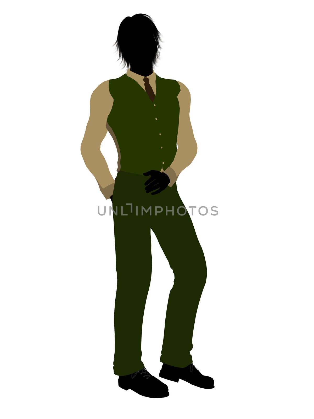 Business man silhouette illustration on a white background