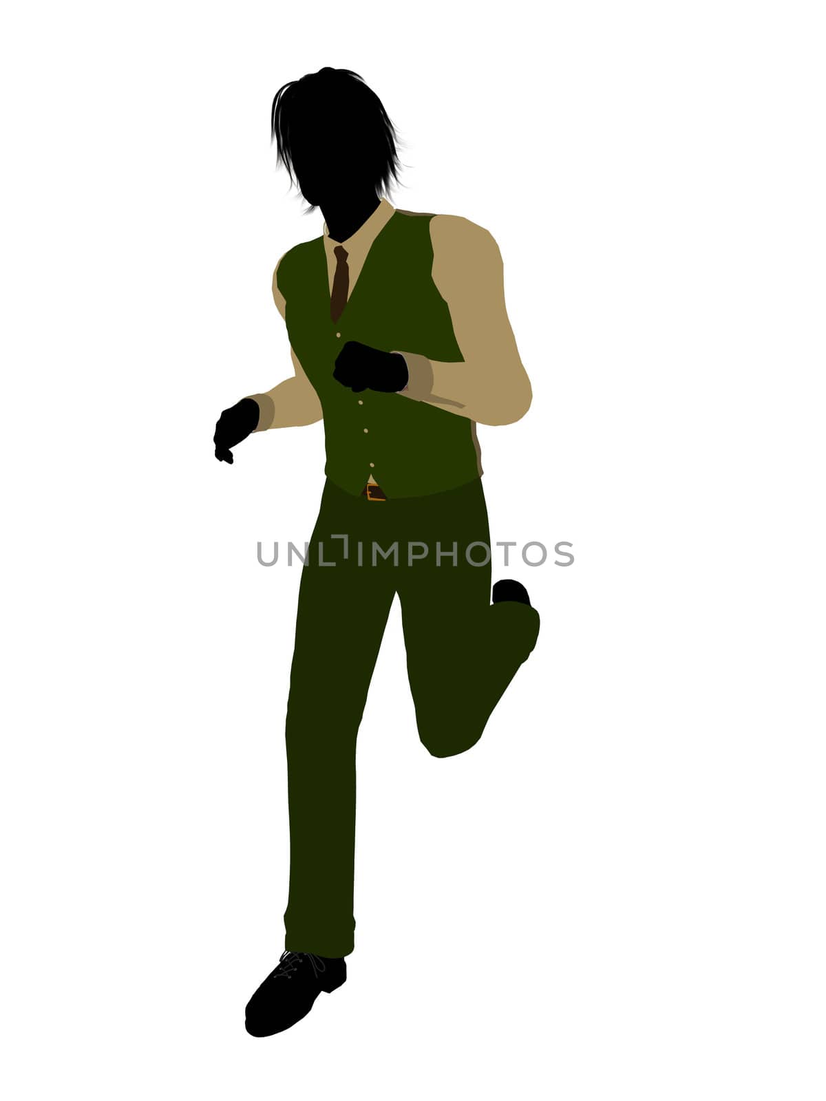 Business man silhouette illustration on a white background