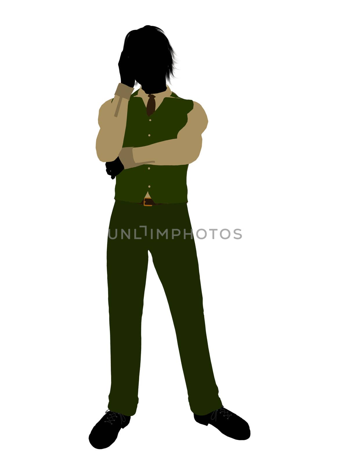 Business man silhouette illustration on a white background