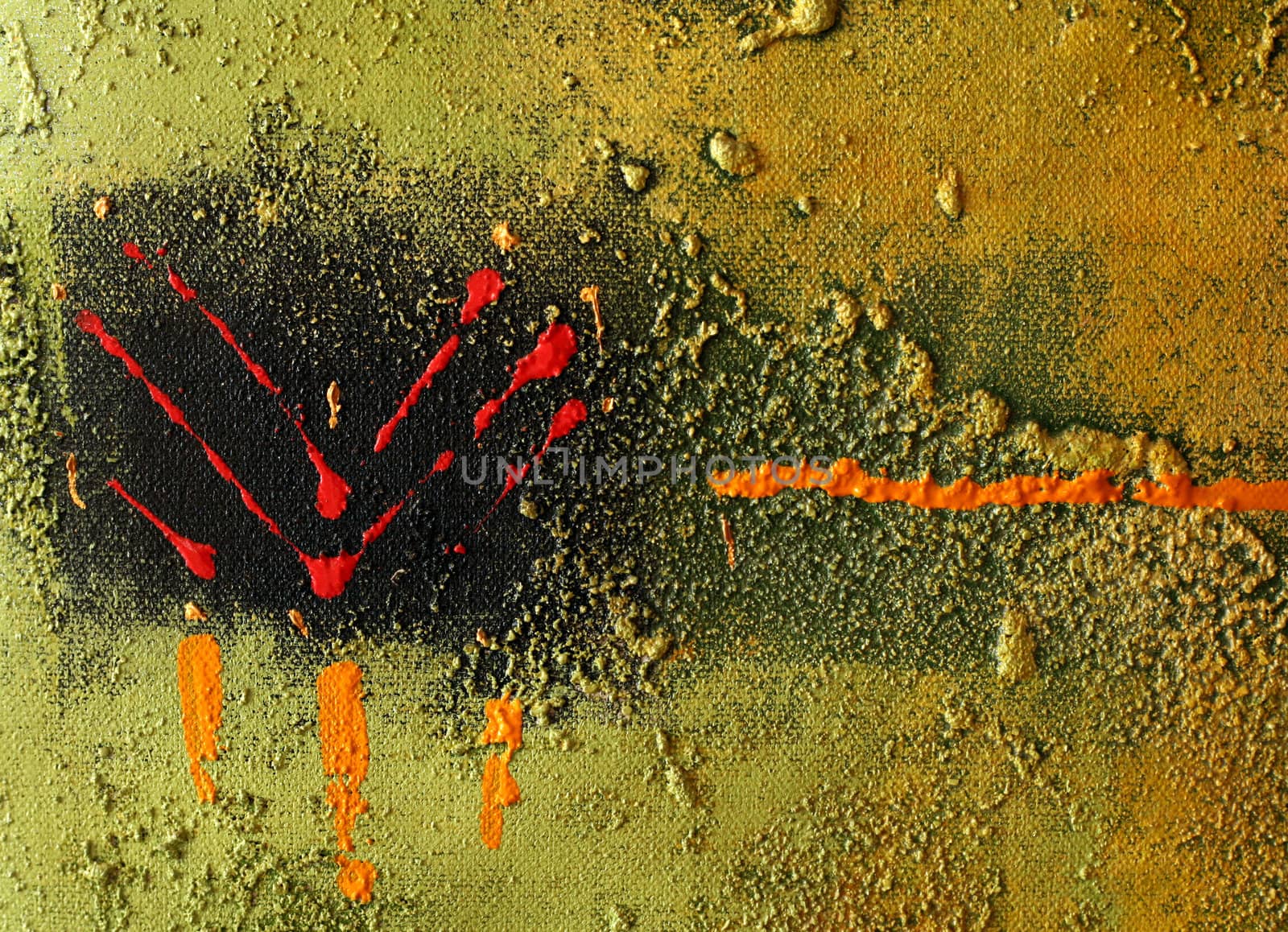 Abstract multi-coloured background drawn by oil paints