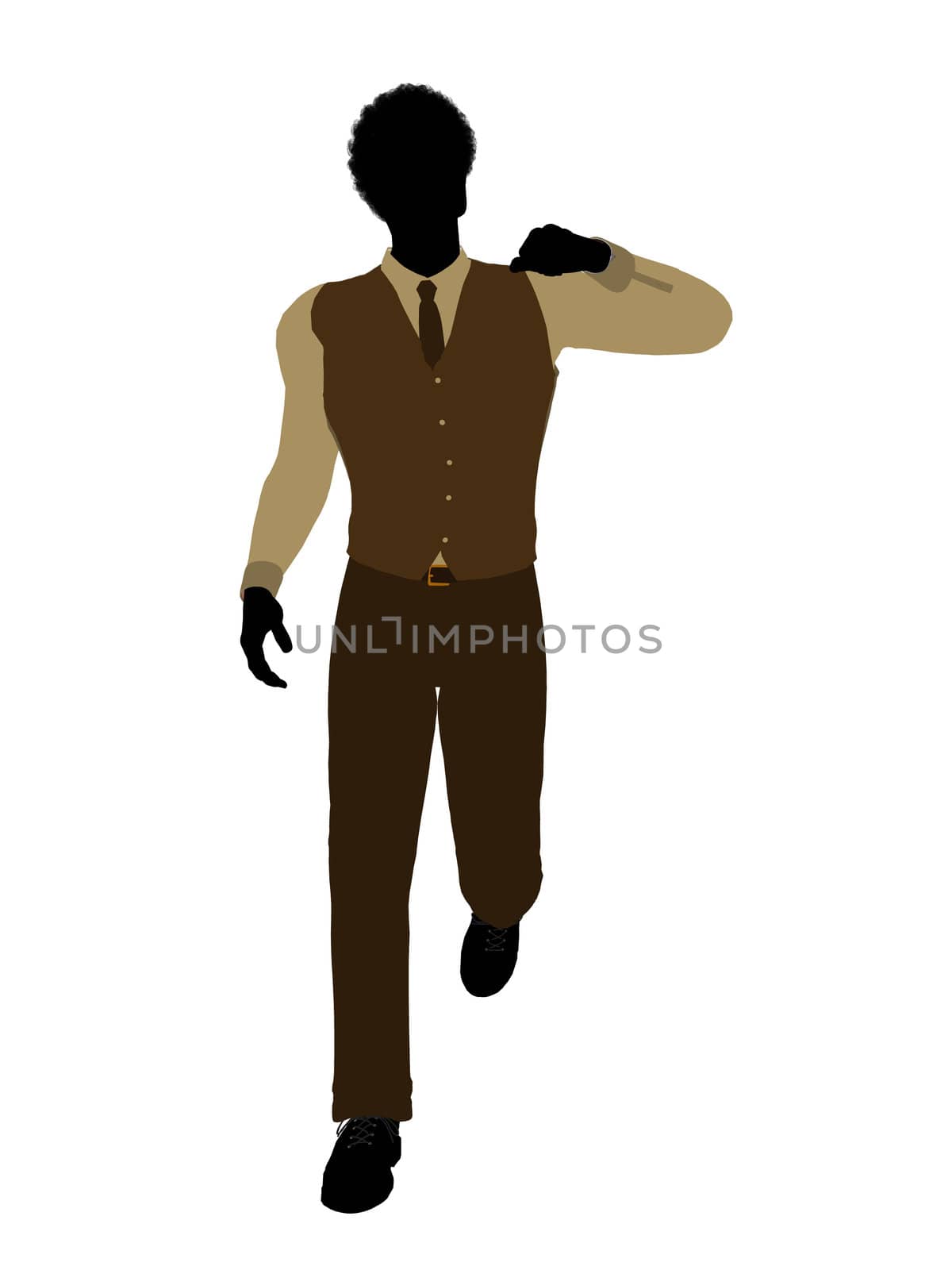 African american business man silhouette illustration on a white background