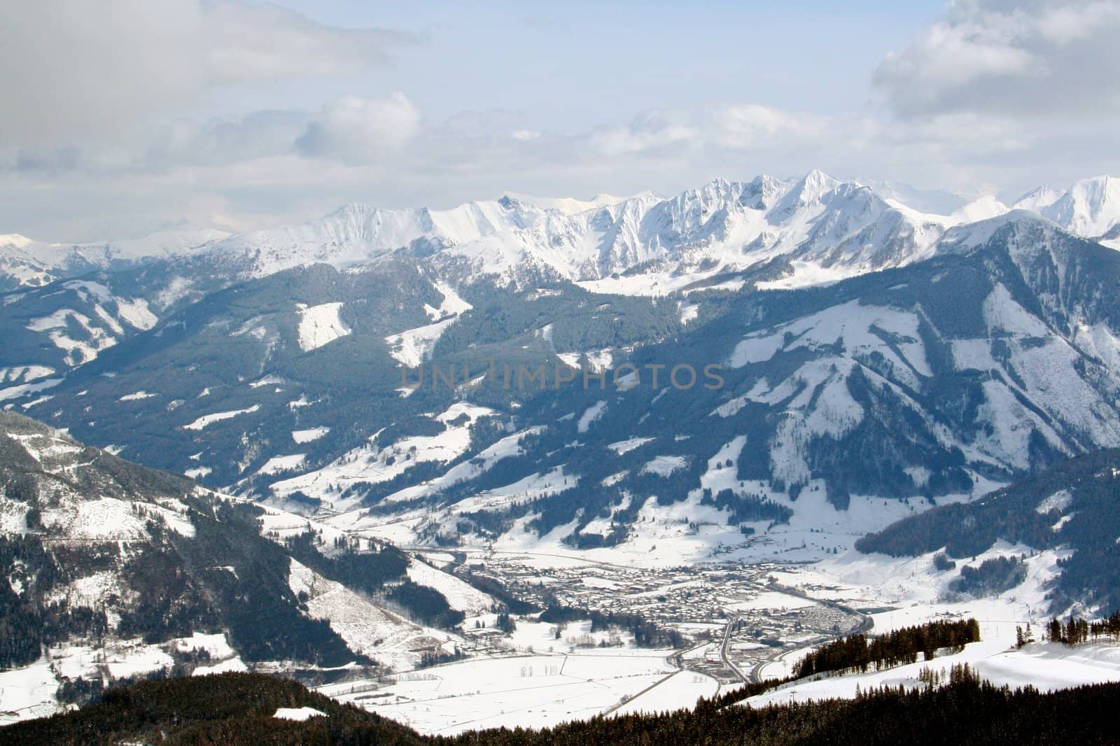 Beautiful scenery of Swiss Alps mountains.