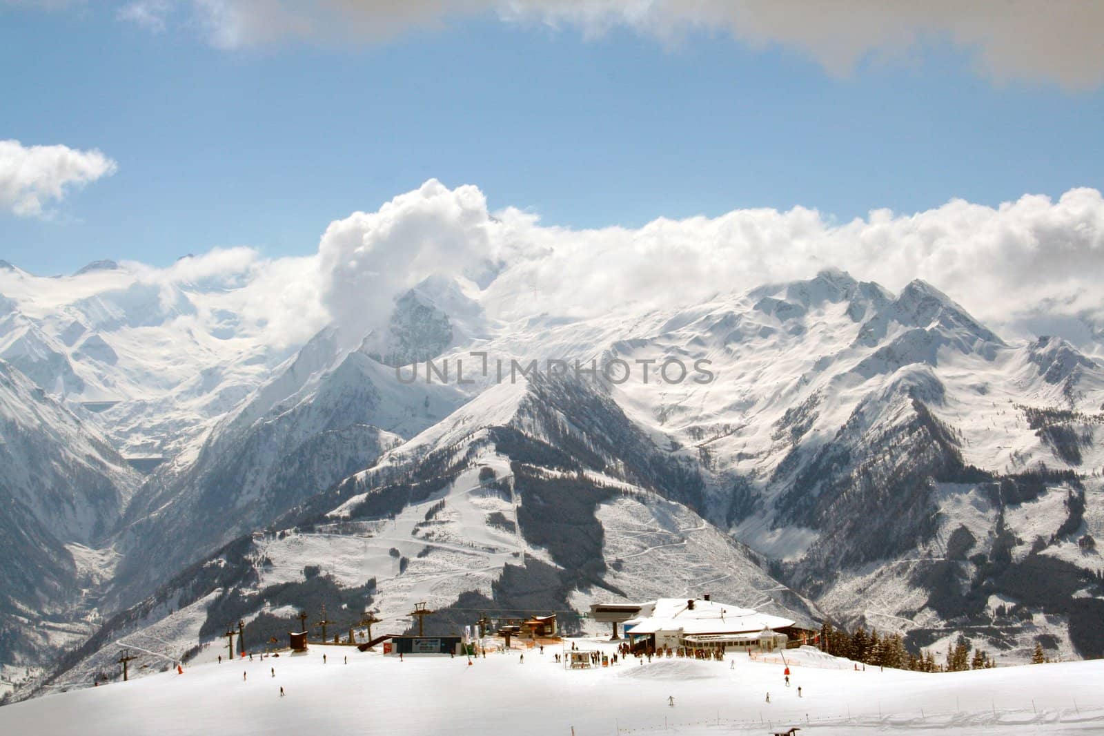 Beautiful scenery of Swiss Alps mountains.
