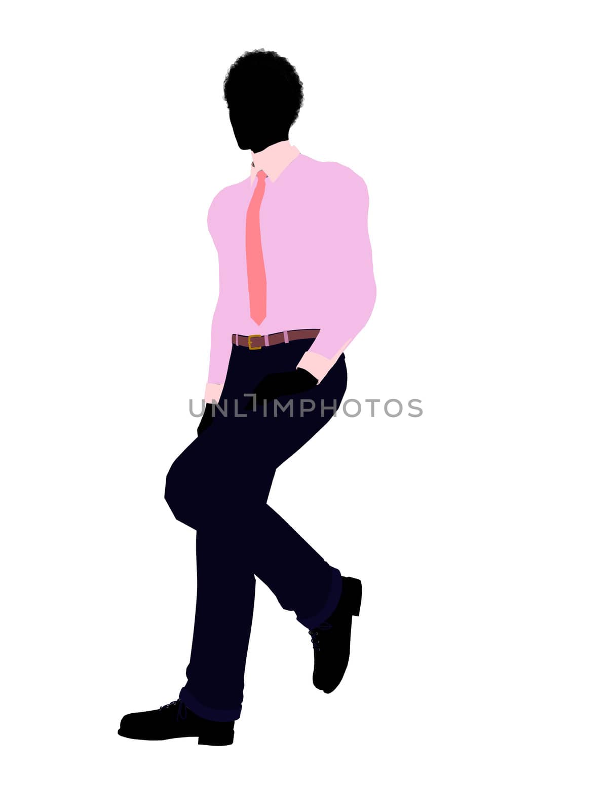 African american business man silhouette illustration on a white background