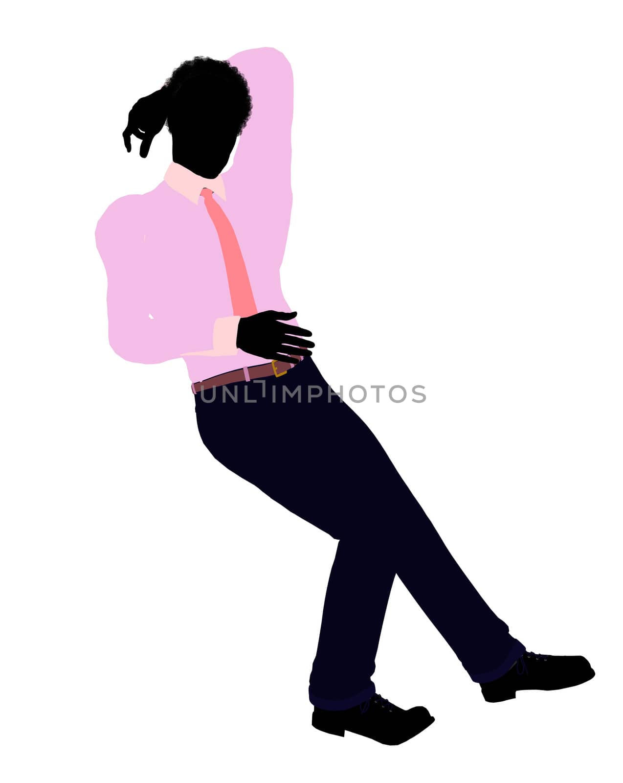 African american business man silhouette illustration on a white background