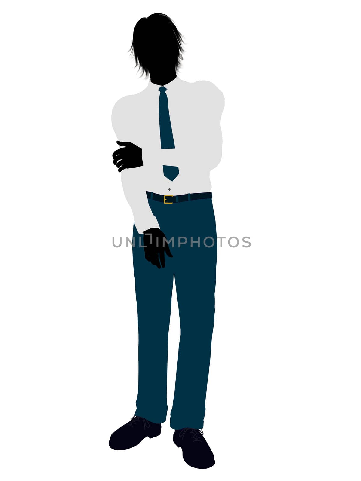 Business man silhouette illustration on a white background