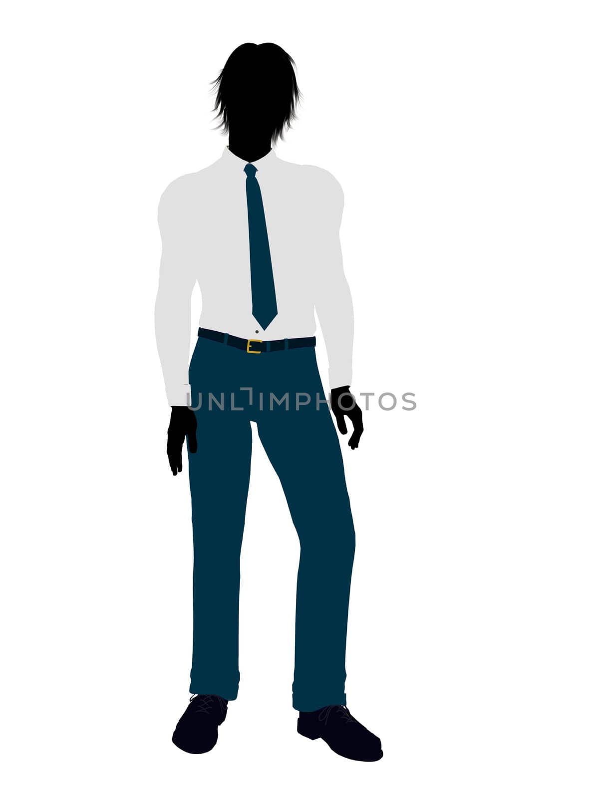 Business man silhouette illustration on a white background